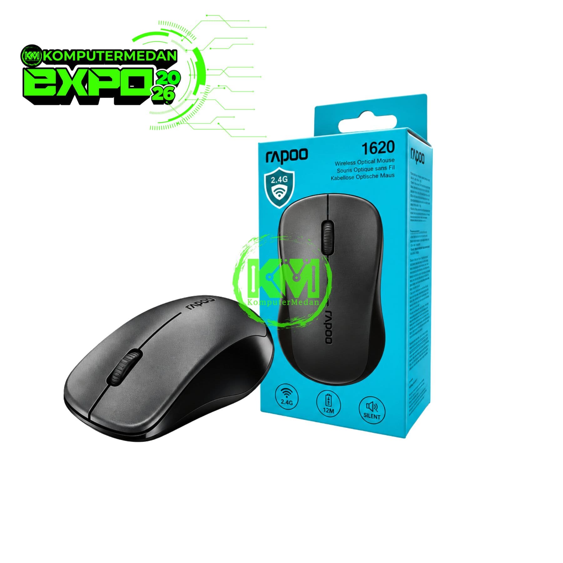 RAPOO WIRELESS 1620 MOUSE (BLACK)