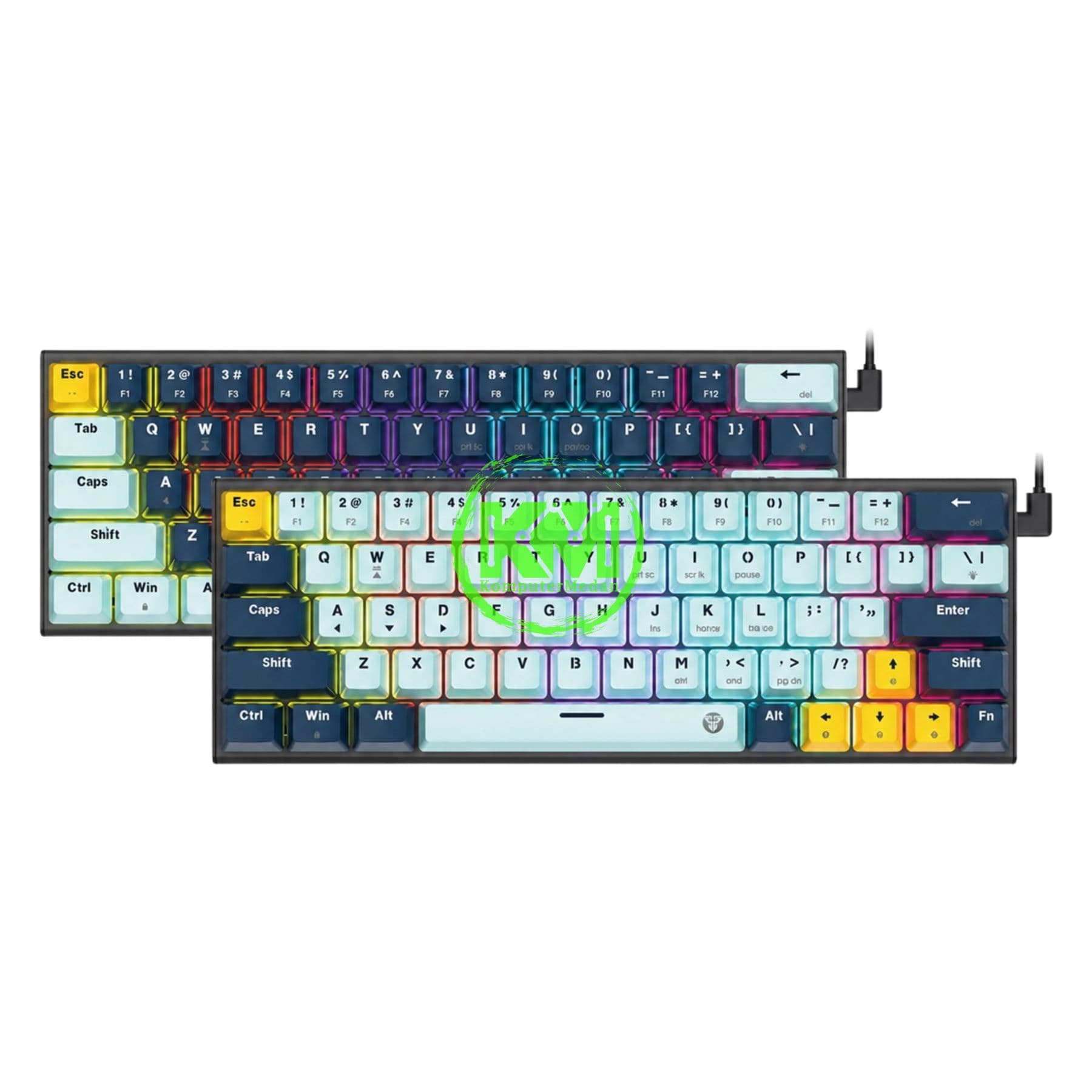 FANTECH YORU ATOM63 MK874V2 MECHANICAL KEYBOARD - BLUE NAVY/NAVY BLUE (SWITCH TARO/ROSIE)