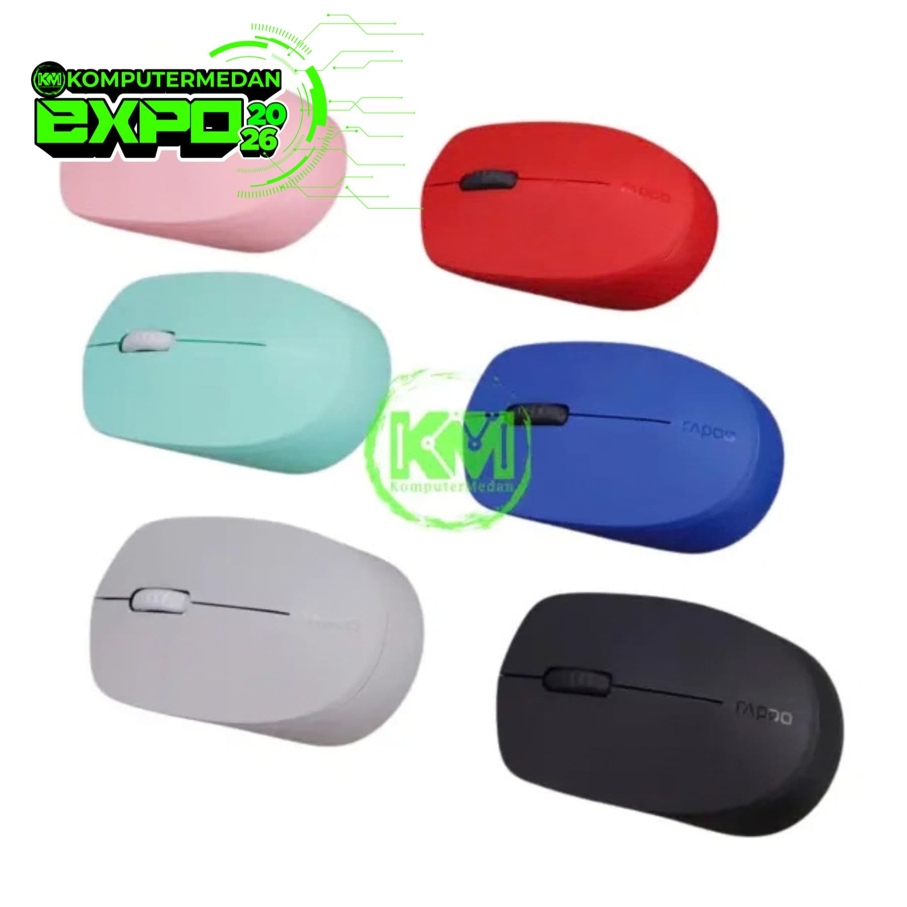RAPOO WIRELESS MULTIMODE SILENT M100 MOUSE (BLUE/RED/DARK GREY/LIGHT GREY/GREEN/PINK)