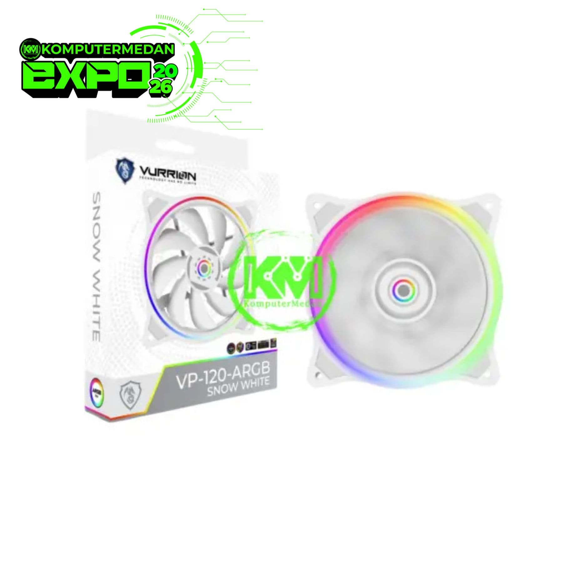 VURRION VP-120 SNOW WHITE ARGB FAN CASING