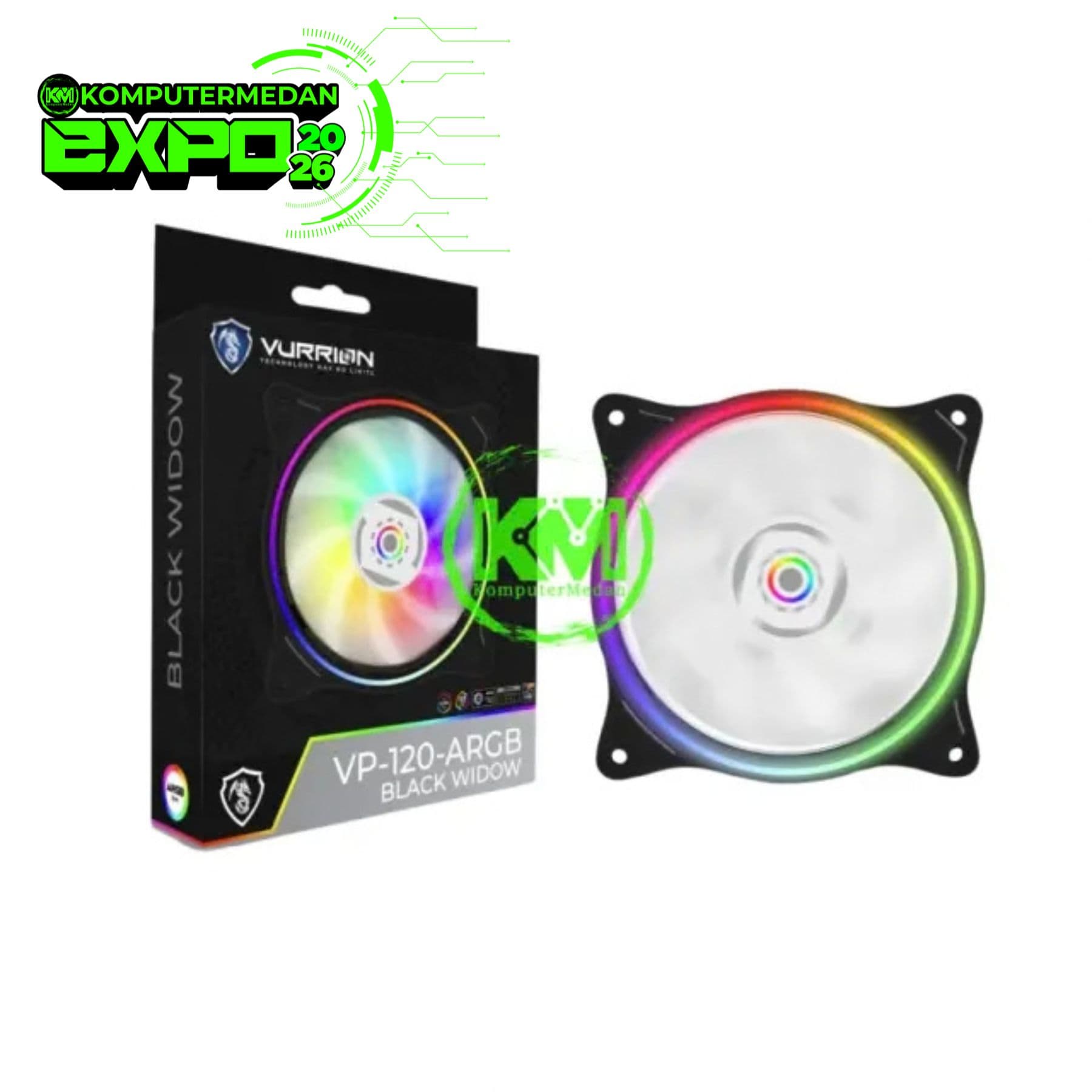 VURRION VP-120 BLACK WIDOW ARGB FAN CASING