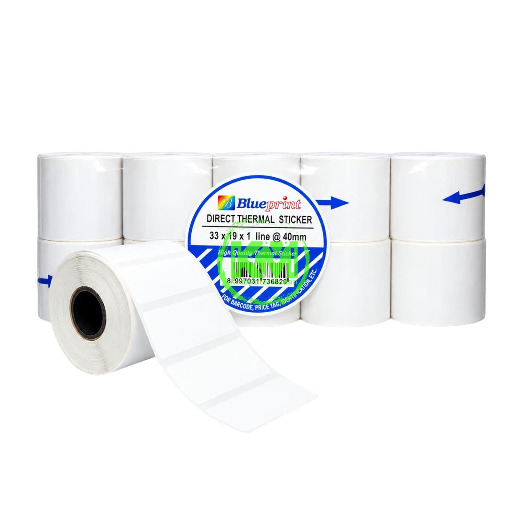 BLUEPRINT PAPER THERMAL STICKER 33x19x1 LINE @40MM (420PCS)