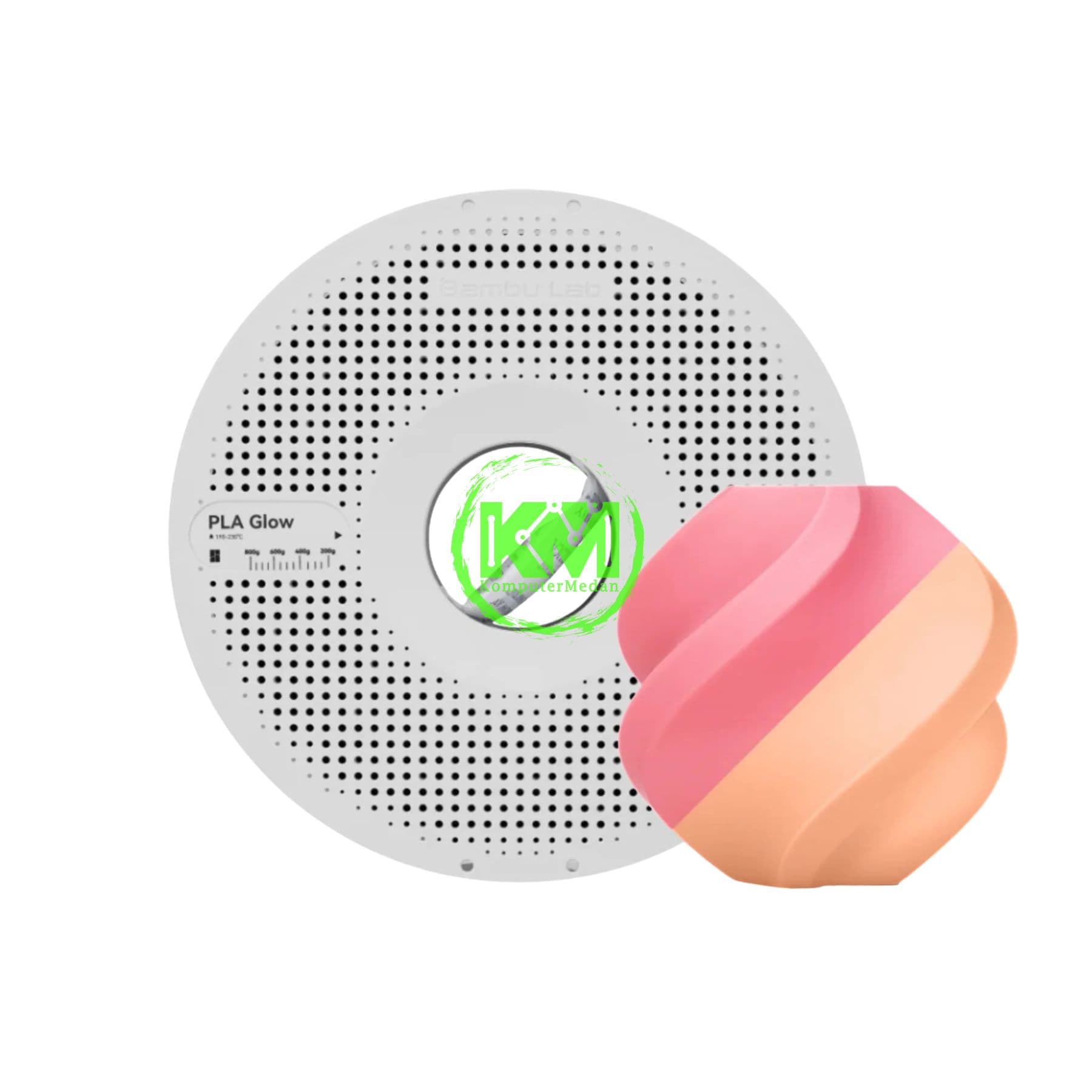 BAMBU LAB PLA GLOW PINK WITH BAMBU REUSEABLE SPOOL