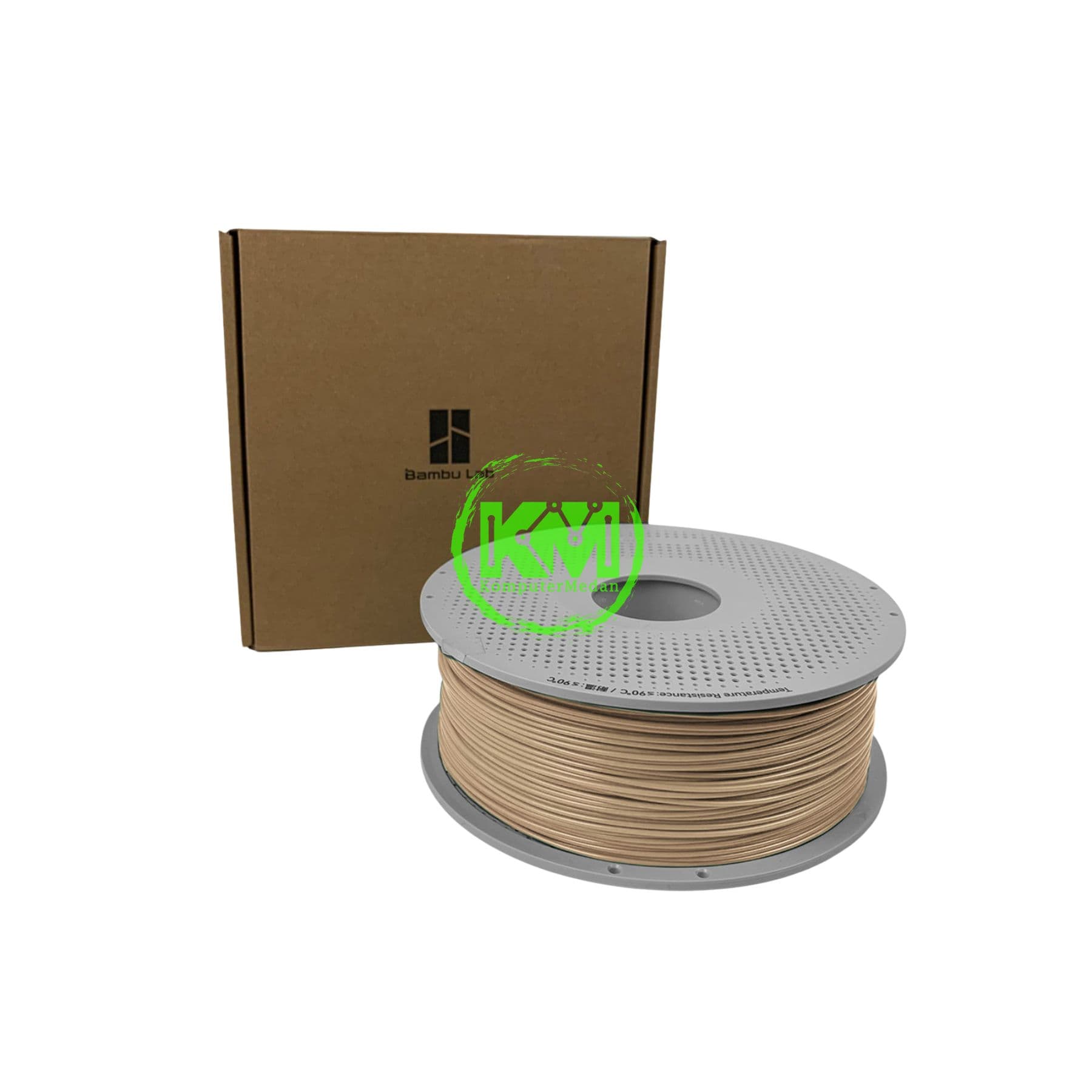 BAMBU LAB PLA METAL IRIDIUM GOLD METALLIC WITH BAMBU REUSEABLE SPOOL - Image 1