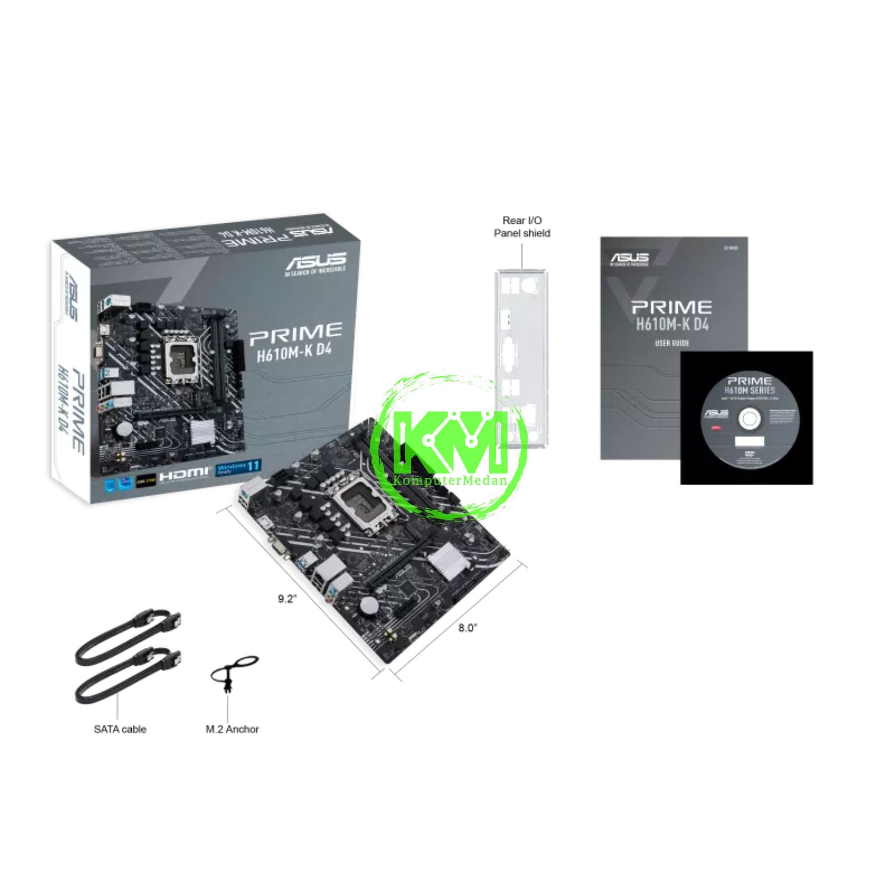 ASUS PRIME H610M-K D4 + WINDOWS 11 HOME MOTHERBOARD - Image 1