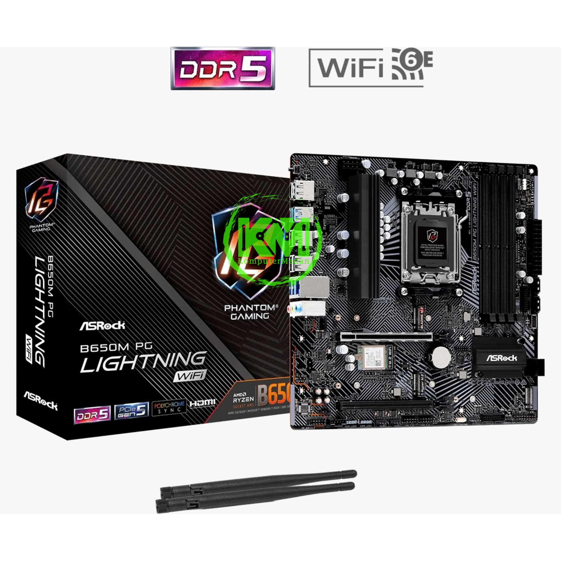 ASROCK B650M PG LIGHTING WIFI MOTHERBOARD