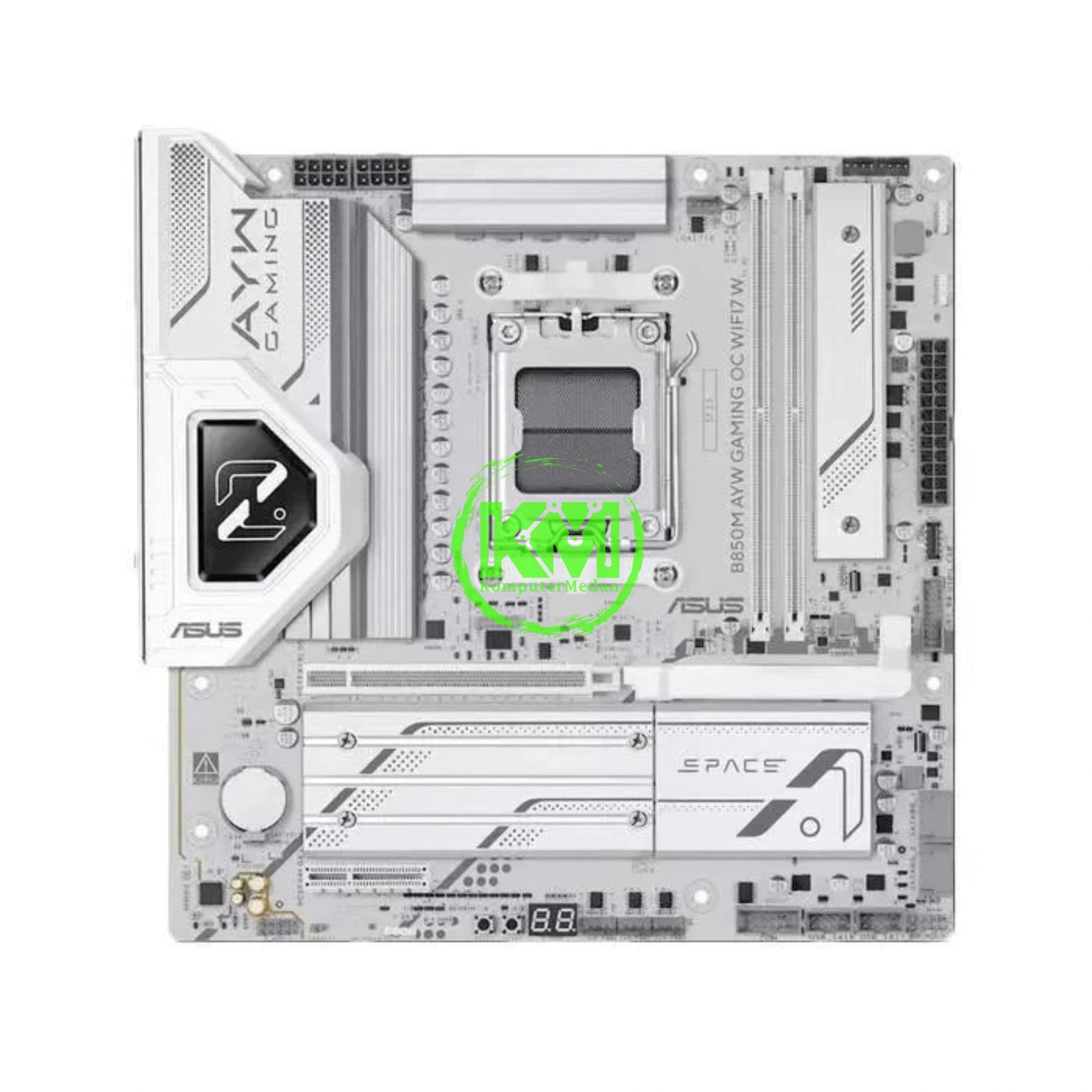 ASUS B850M-AYW GAMING OC WIFI7 WHITE MOTHERBOARD - Image 2
