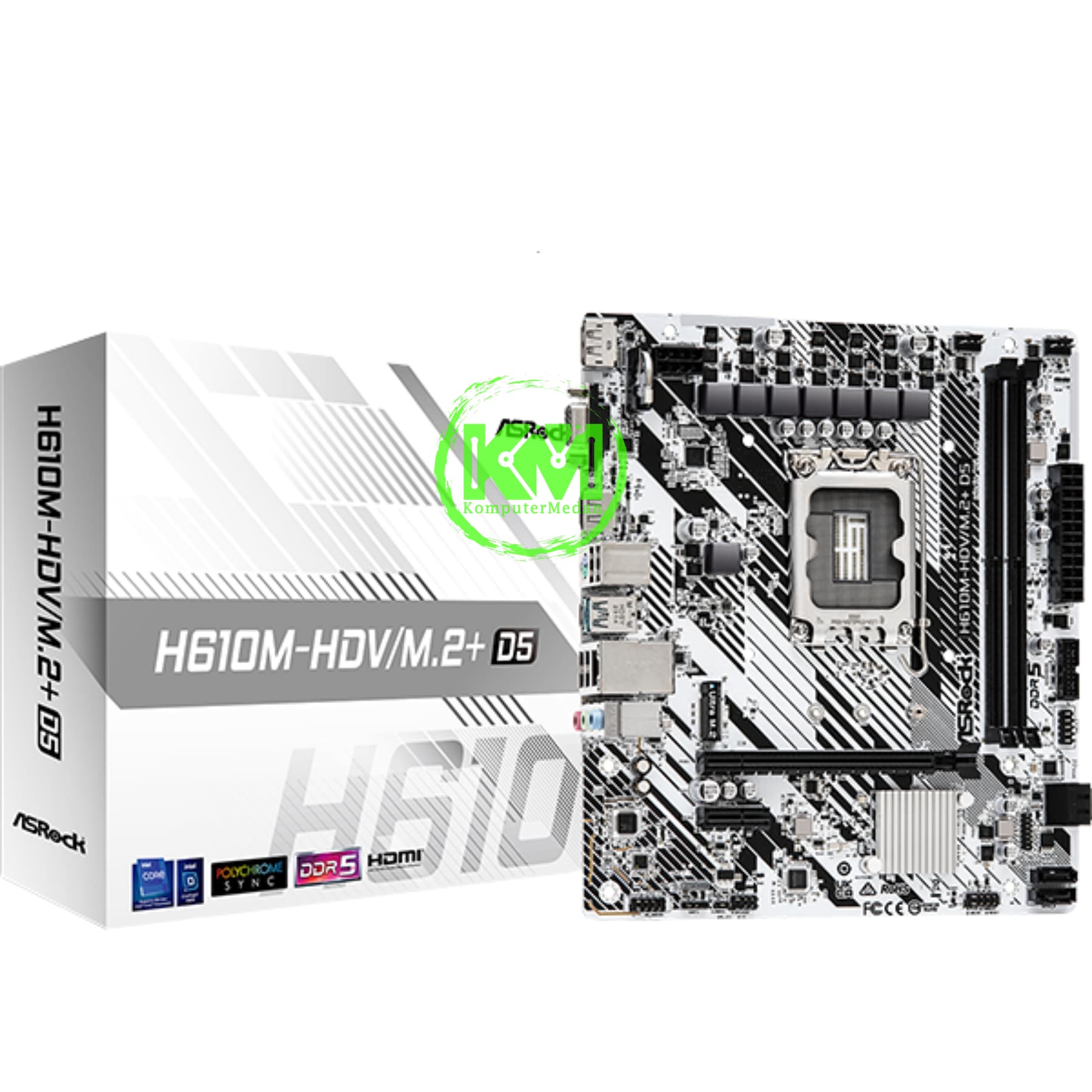 ASROCK H610M-HDV/M.2 D5 MOTHERBOARD - Image 1