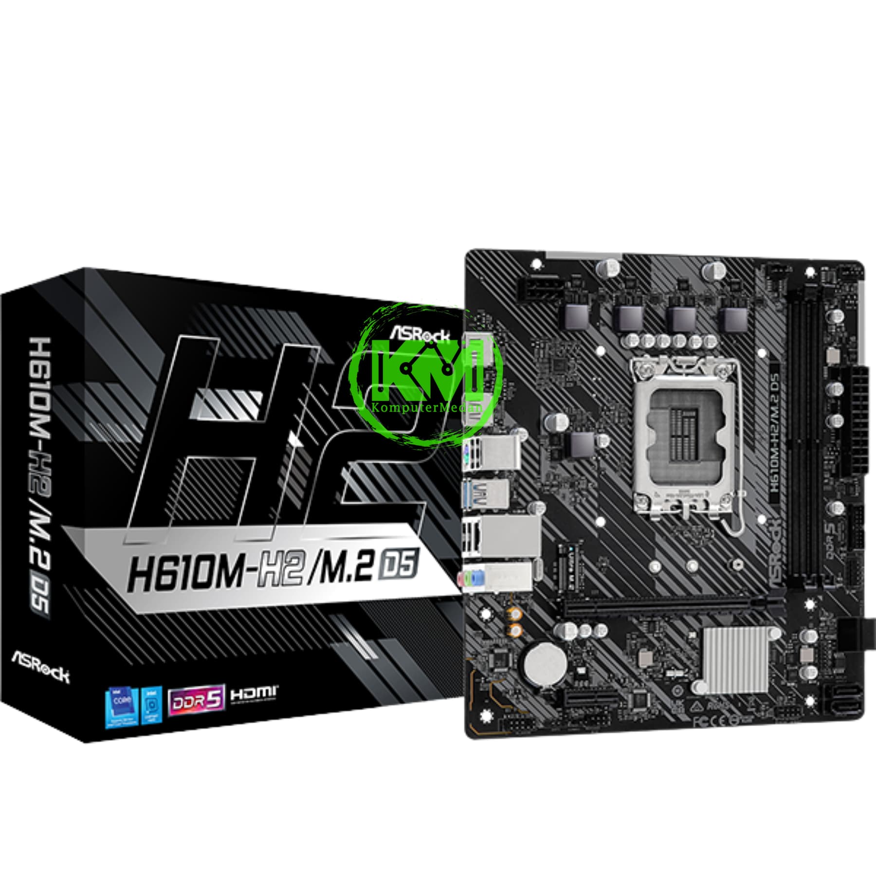 ASROCK H610M-H2/M.2 D5 MOTHERBOARD - Image 1