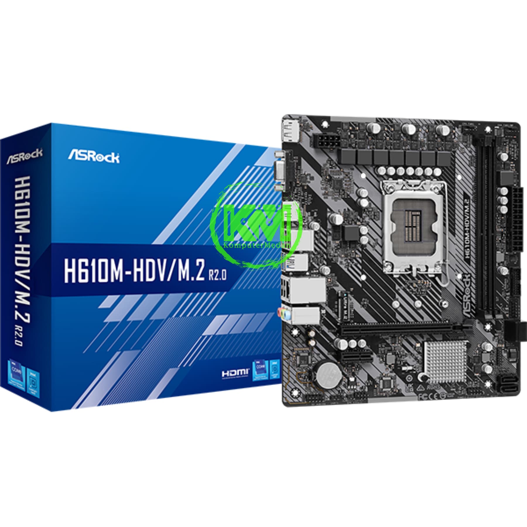 ASROCK H610M-HDVM.2 R2.0 MOTHERBOARD - Image 1