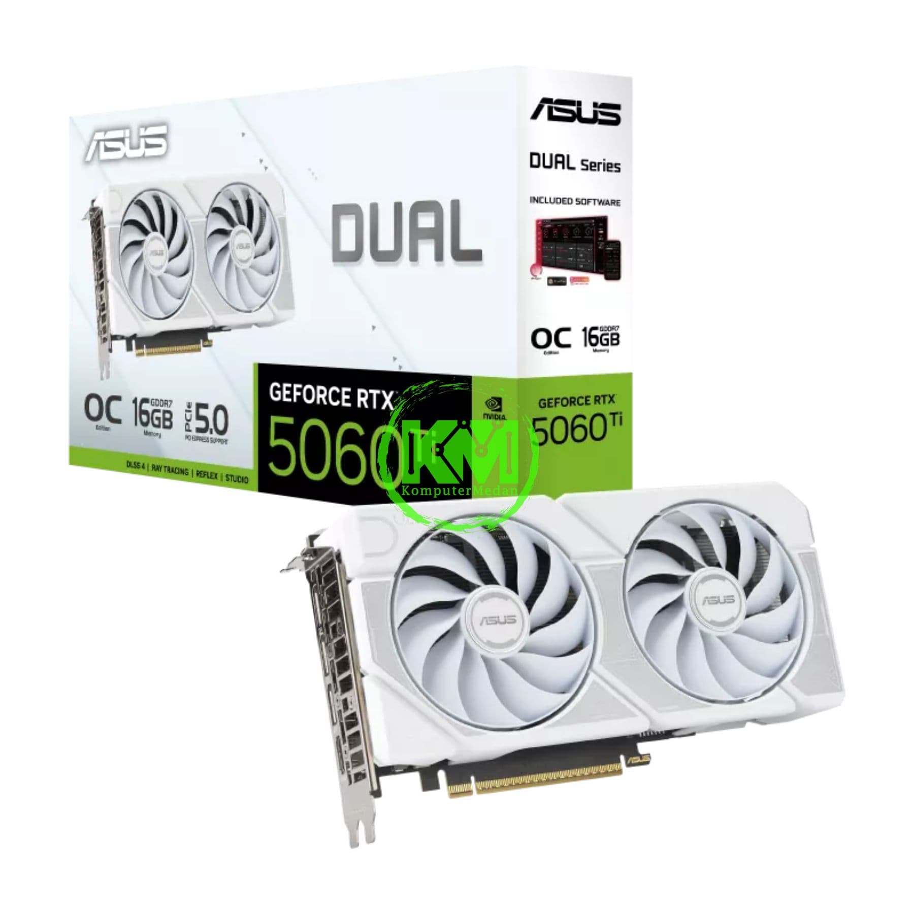 ASUS DUAL RTX 5060 TI 16GB GAMING OC WHITE VGA