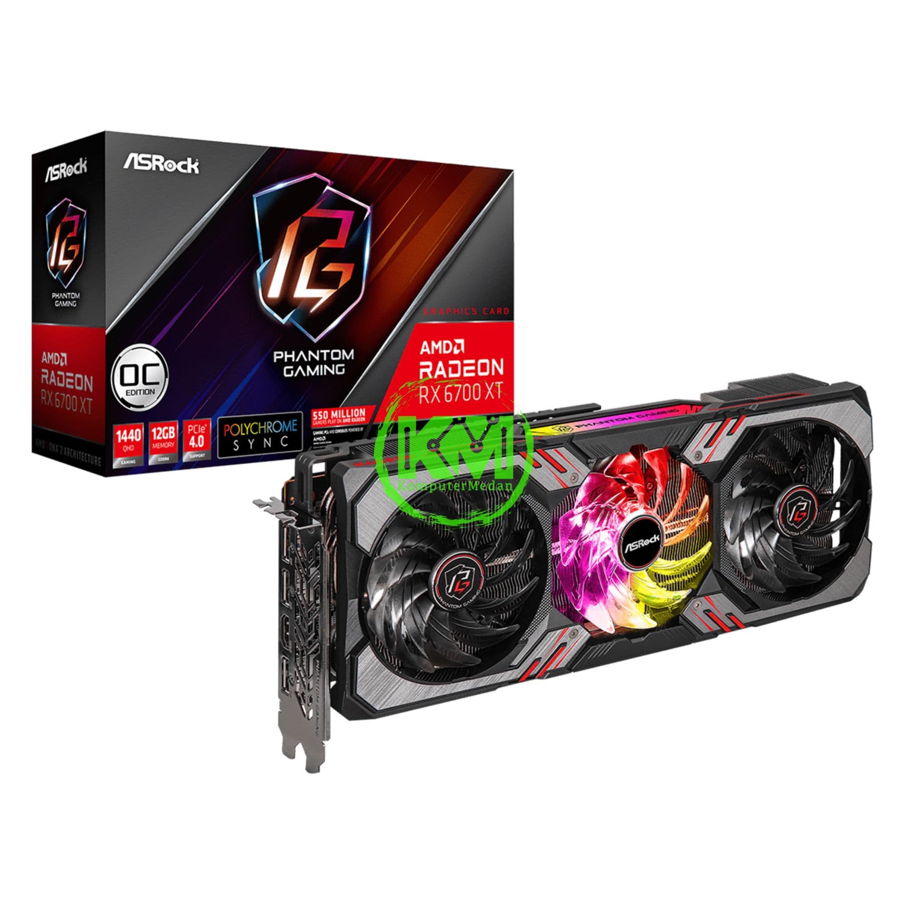 ASROCK RX6700XT PHANTOM GAMING 12GB OC (3FAN) VGA