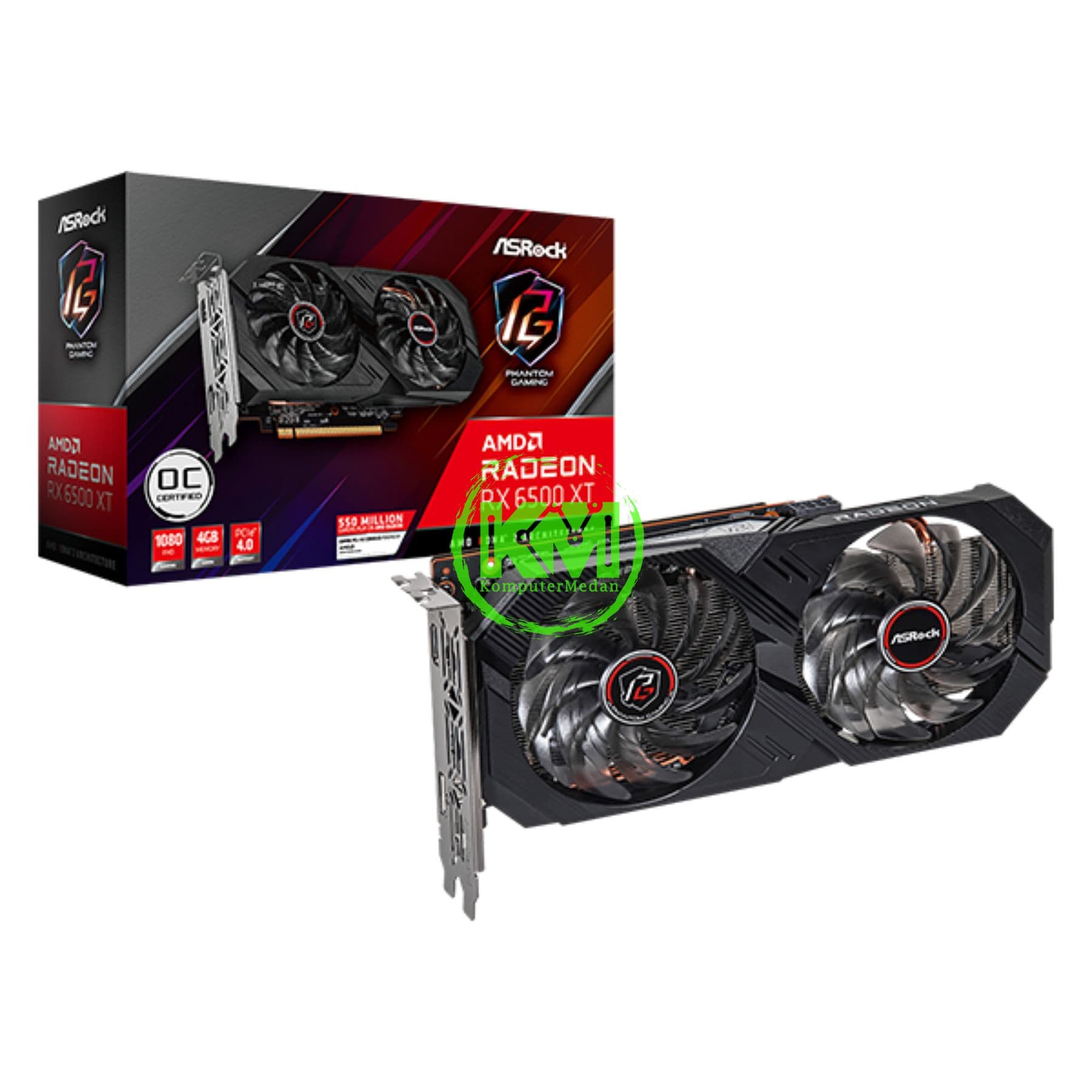 ASROCK RX6500XT PHANTOM GAMING D 4GB OC VGA - Image 1