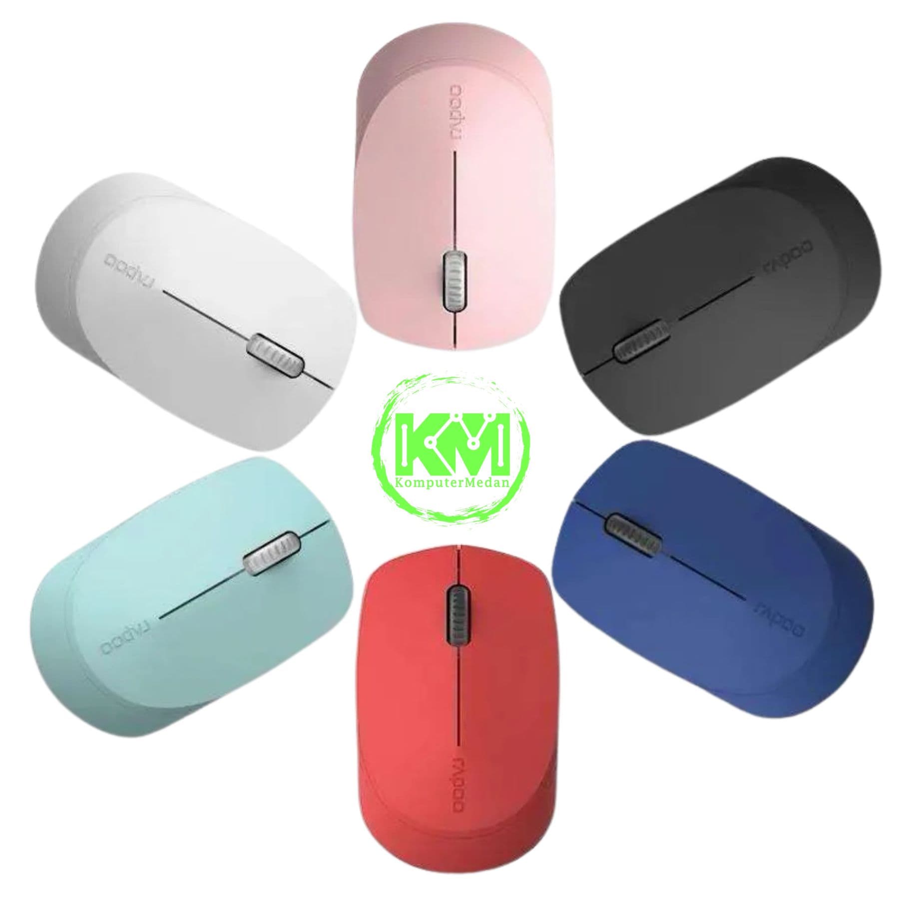 RAPOO WIRELESS MULTIMODE SILENT M100 MOUSE (BLUE/RED/DARK GREY/LIGHT GREY/GREEN/PINK) - Image 2