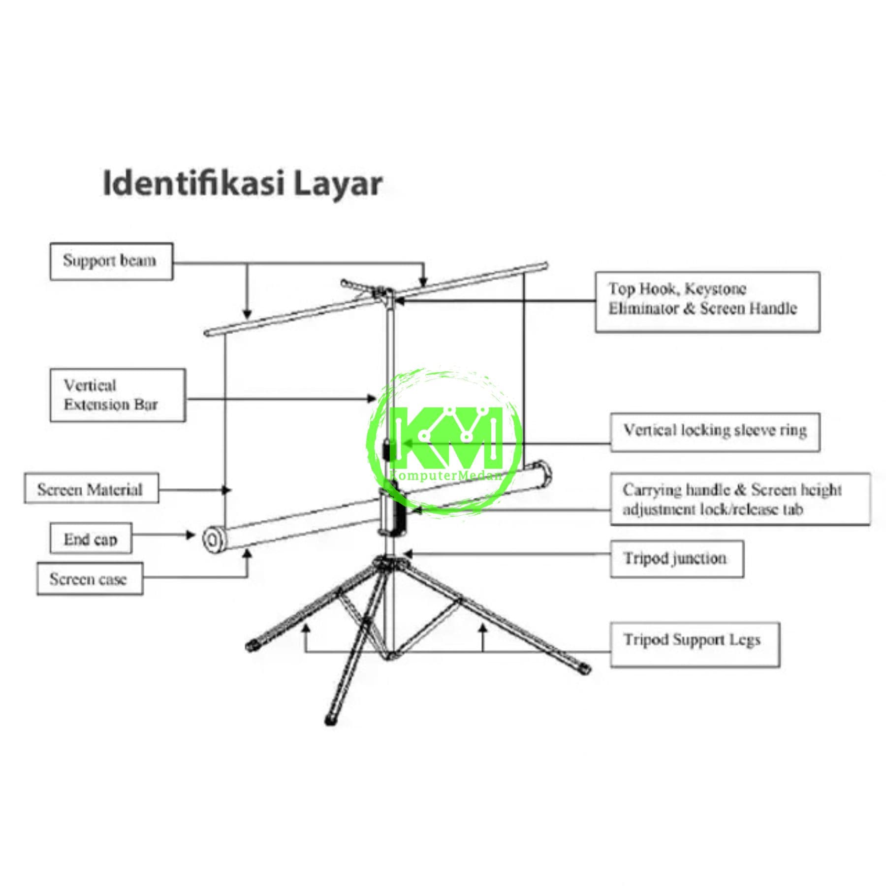 PIXEL LAYAR TRIPOD MD.TRIPOD 70"X70" PROJECTOR - Image 3