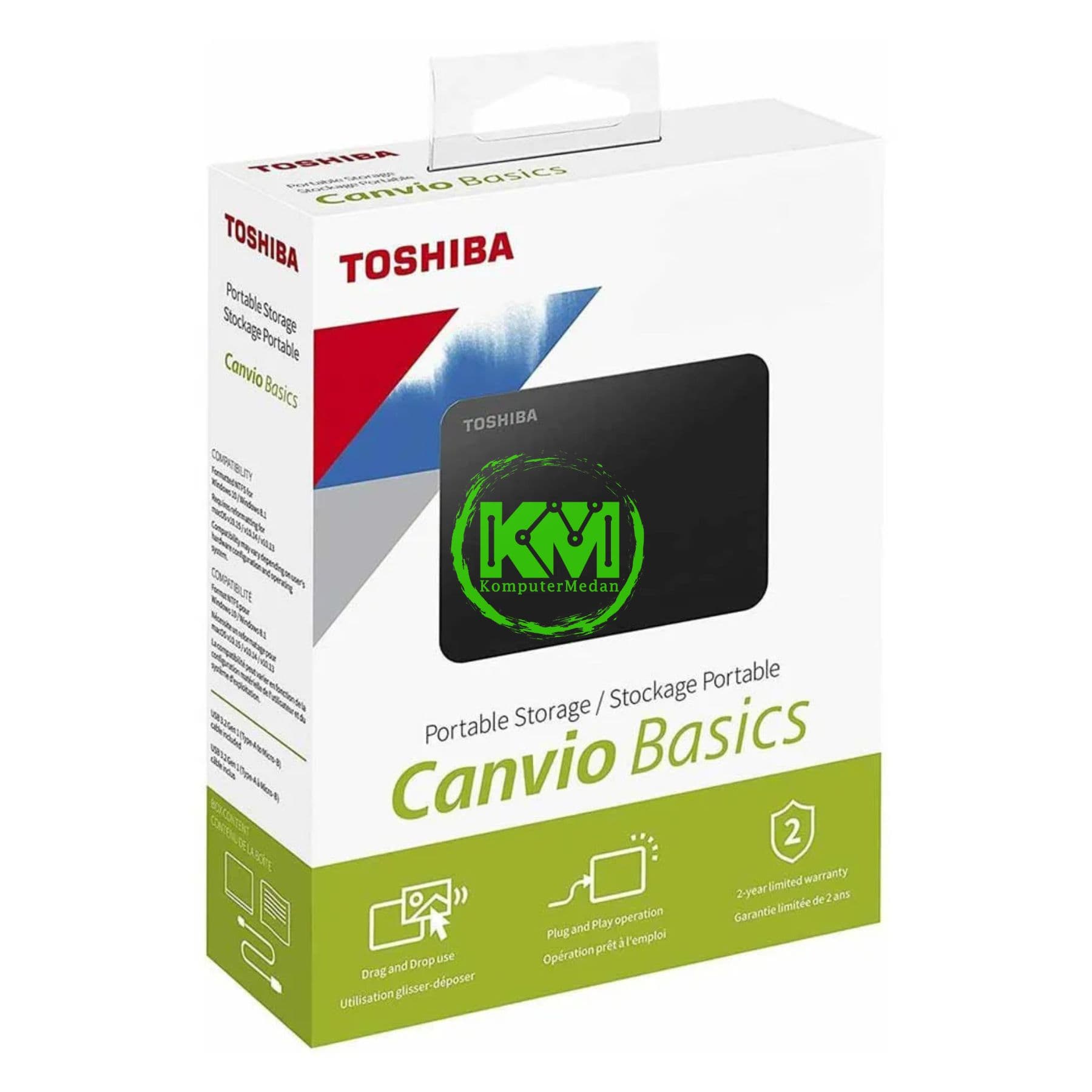 TOSHIBA CANVIO BASIC 2TB EXTERNAL HDD - Image 1