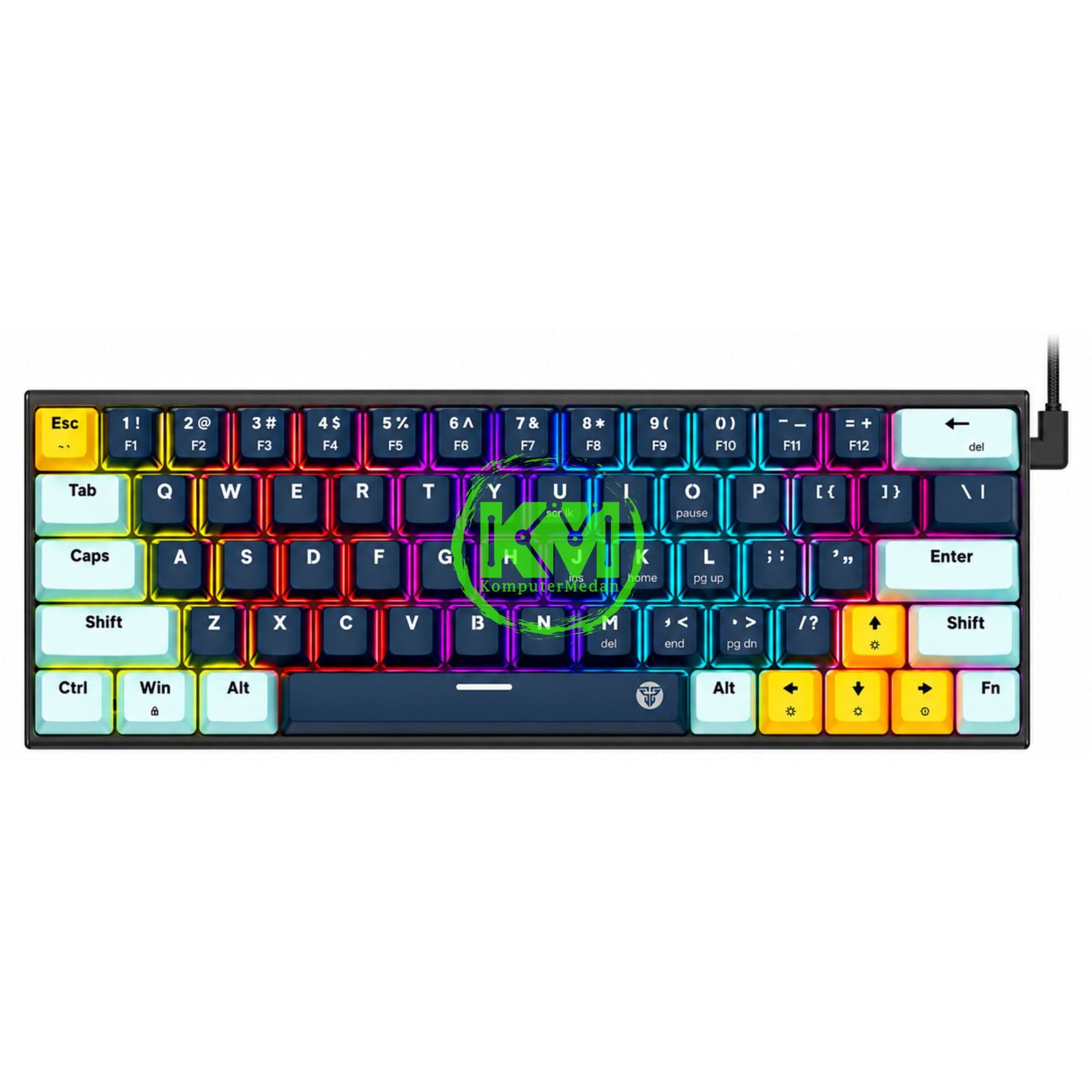 FANTECH MORI ATOM63 MK874V2 MECHANICAL KEYBOARD - BLUE NAVY/NAVY BLUE (SWITCH TARO/ROSIE) - Image 2