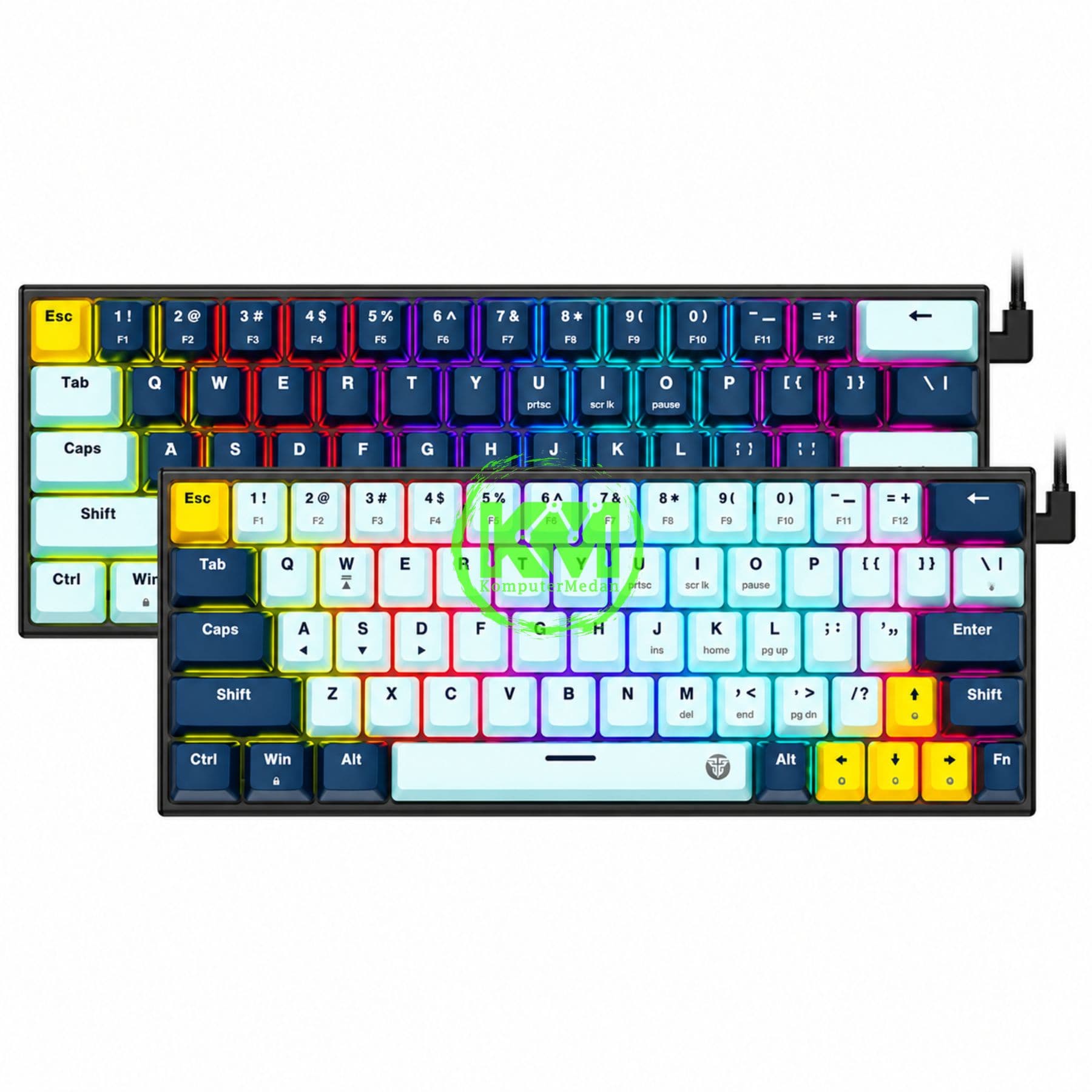 FANTECH MORI ATOM63 MK874V2 MECHANICAL KEYBOARD - BLUE NAVY/NAVY BLUE (SWITCH TARO/ROSIE) - Image 1