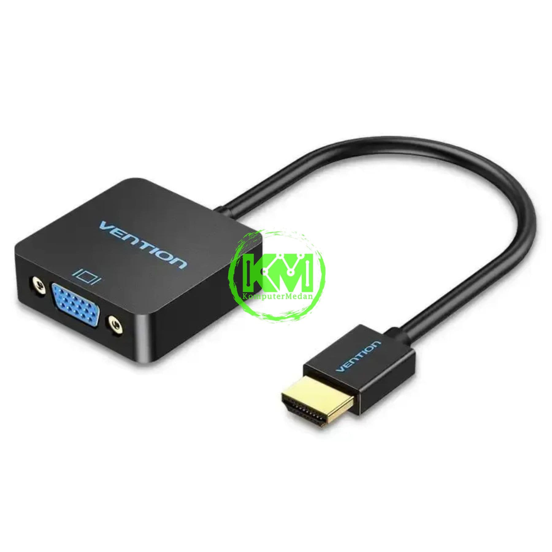 VENTION HDMI TO VGA CONVERTER WITH FEMALE MICRO USB AND AUDIO PORT 0.15M BLACK (ACRBB) - Image 1