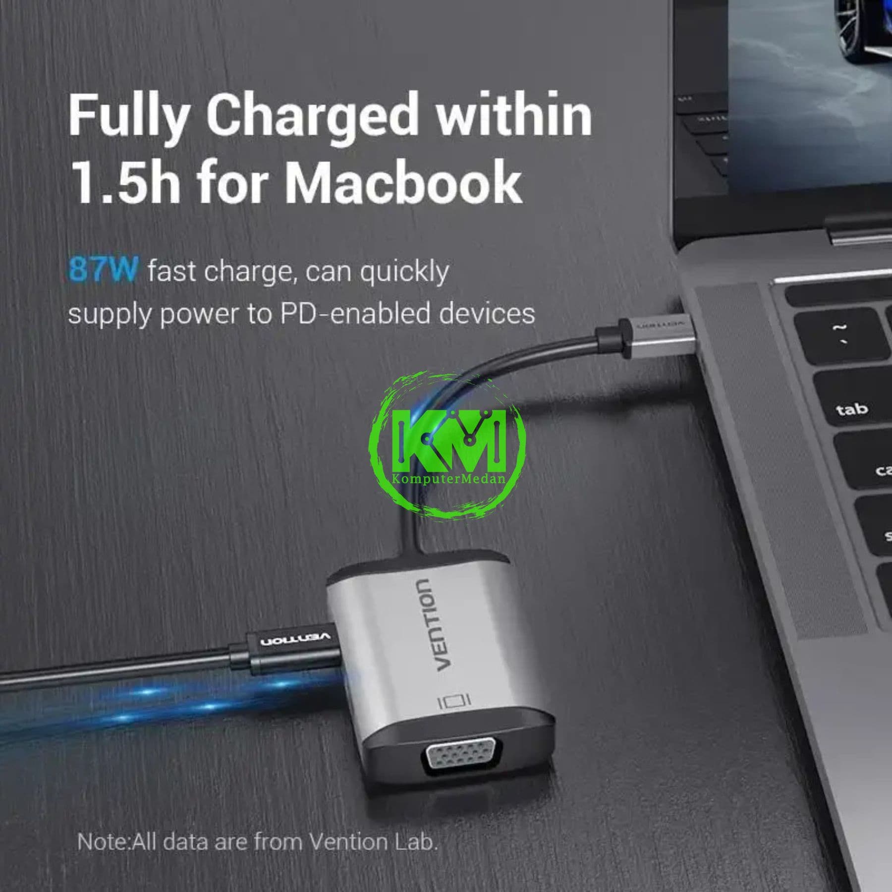 VENTION TYPE-C TO HDMI/VGA/USB3.0/PD CONVERTER 0.15M GRAY METAL TYPE (TFAHB) - Image 3