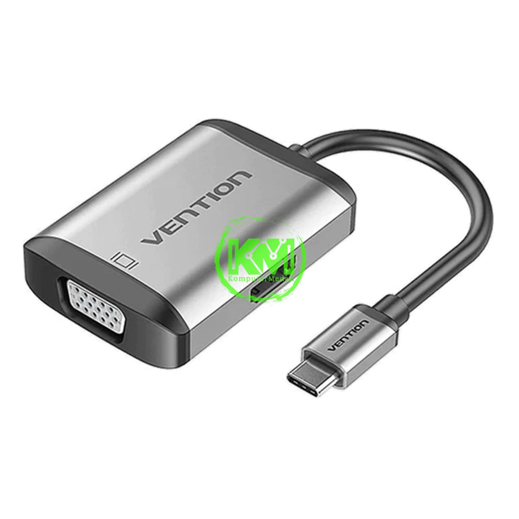 VENTION TYPE-C TO HDMI/VGA/USB3.0/PD CONVERTER 0.15M GRAY METAL TYPE (TFAHB) - Image 1