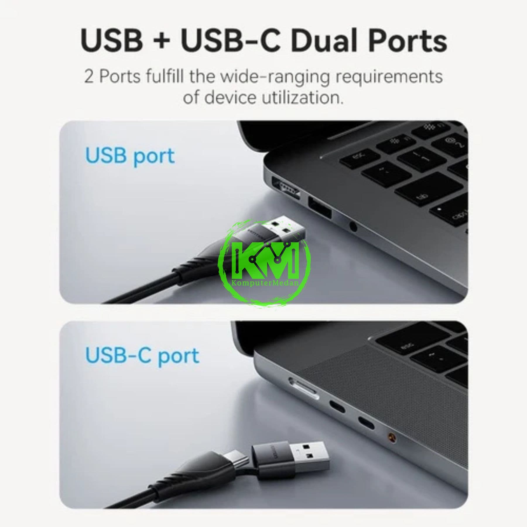 VENTION USB-C + USB-A TO HDMI ADAPTER 0.15M GRAY ALUMINIUM ALLOY TYPE (ACYHB) - Image 4