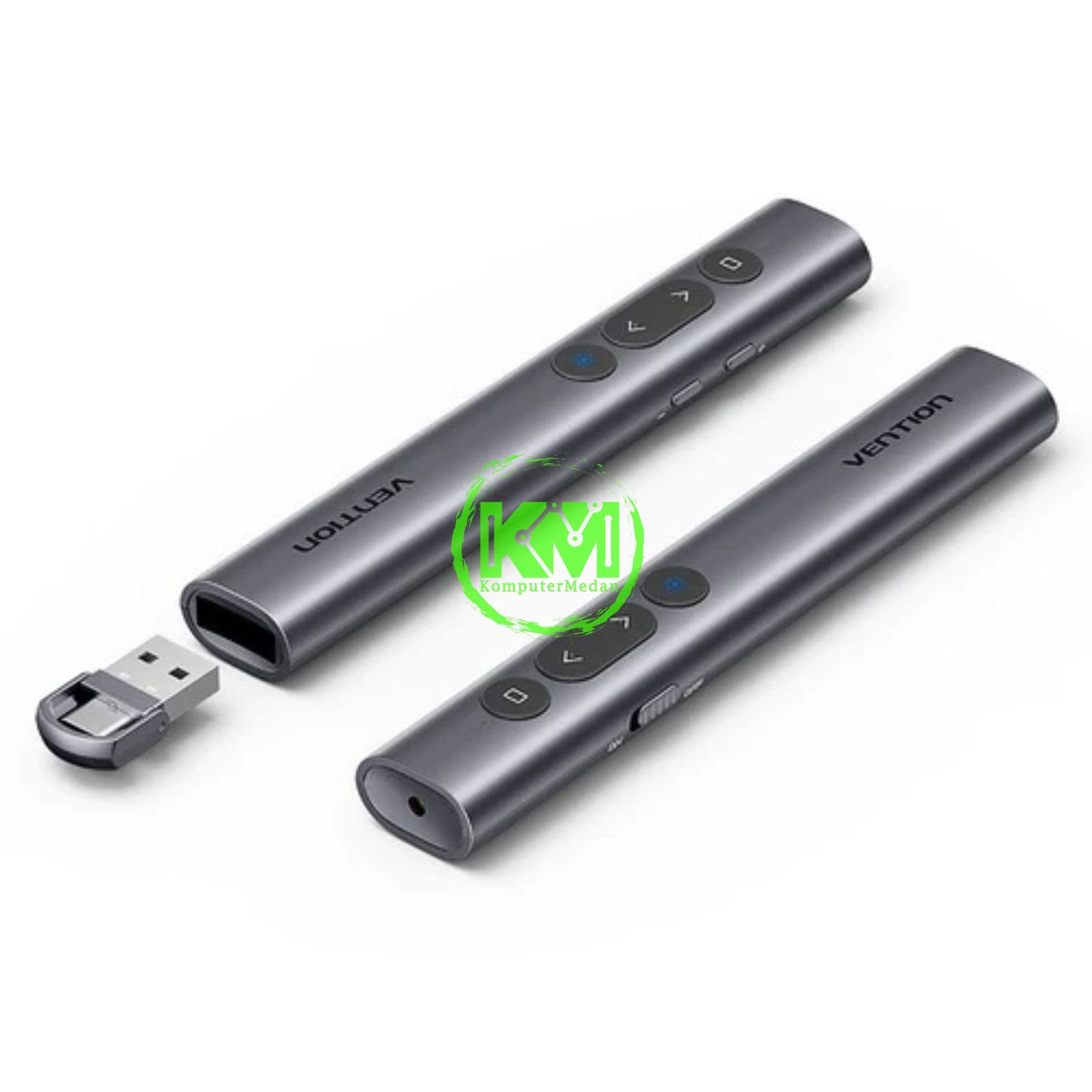 VENTION WIRELESS POWERPOINT PRESENTATION CLICKER WITH RED LASER POINTER - GRAY (KQIH0) - Image 1