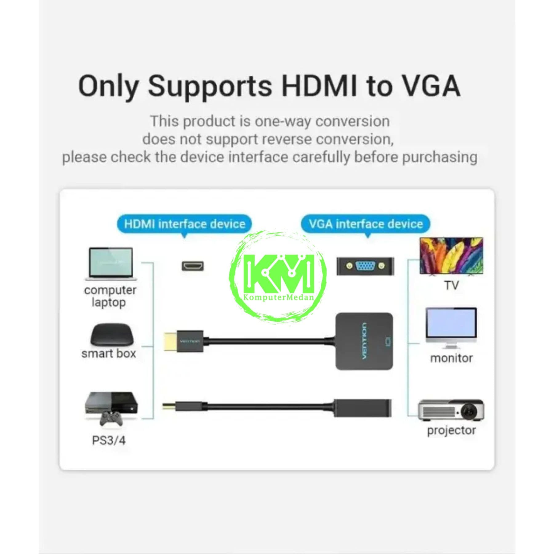 VENTION HDMI TO VGA CONVERTER WITH FEMALE MICRO USB AND AUDIO PORT 0.15M BLACK (ACRBB) - Image 5