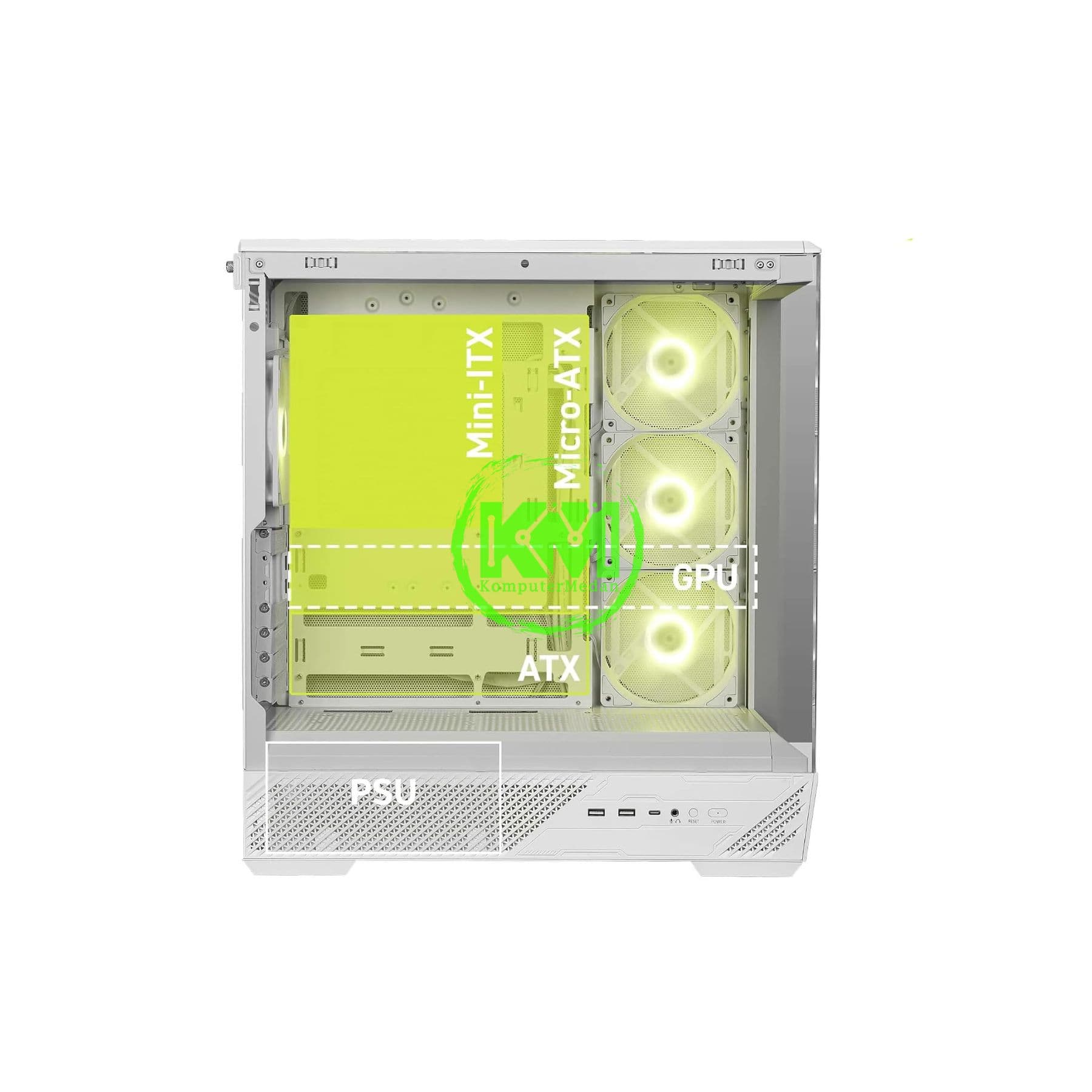 MSI MAG PANO 130R PZ WHITE GAMING CASING - Image 3