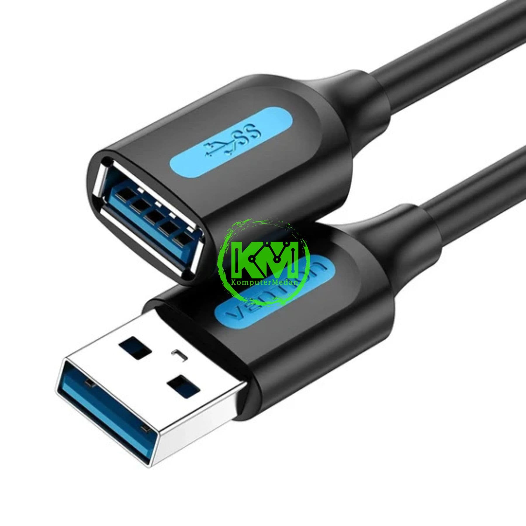 VENTION USB 3.0 MALE TO A FEMALE EXTENSION CABLE 2M BLACK PVC TYPE (CBHBH) - NP