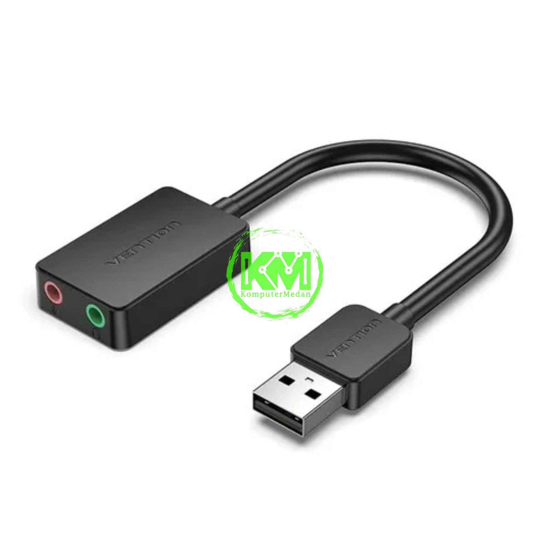 VENTION 2-PORT USB EXTERNAL SOUND CARD 0.15M BLACK (CDYB0)