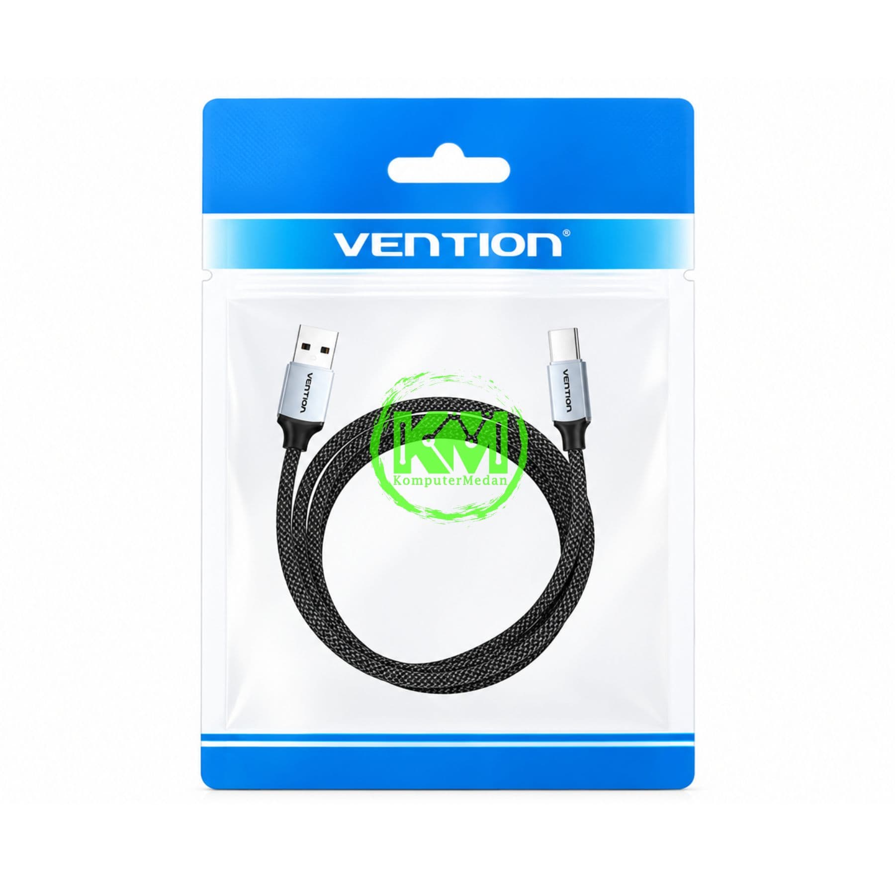VENTION COTTON BRAIDED USB 2.0 A MALE TO B MALE PRINTER CABLE 3M GRAY ALUMINUM ALLOY TYPE (CTTHI) - Image 1