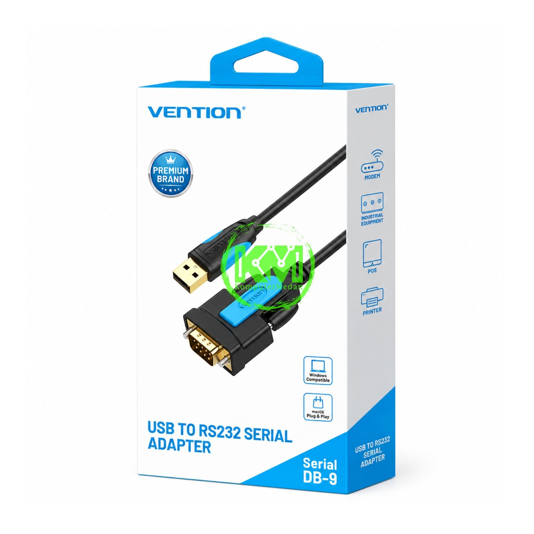 VENTION USB TO RS232 SERIAL ADAPTER BLACK 1M (VAS-C02-B100) - NP