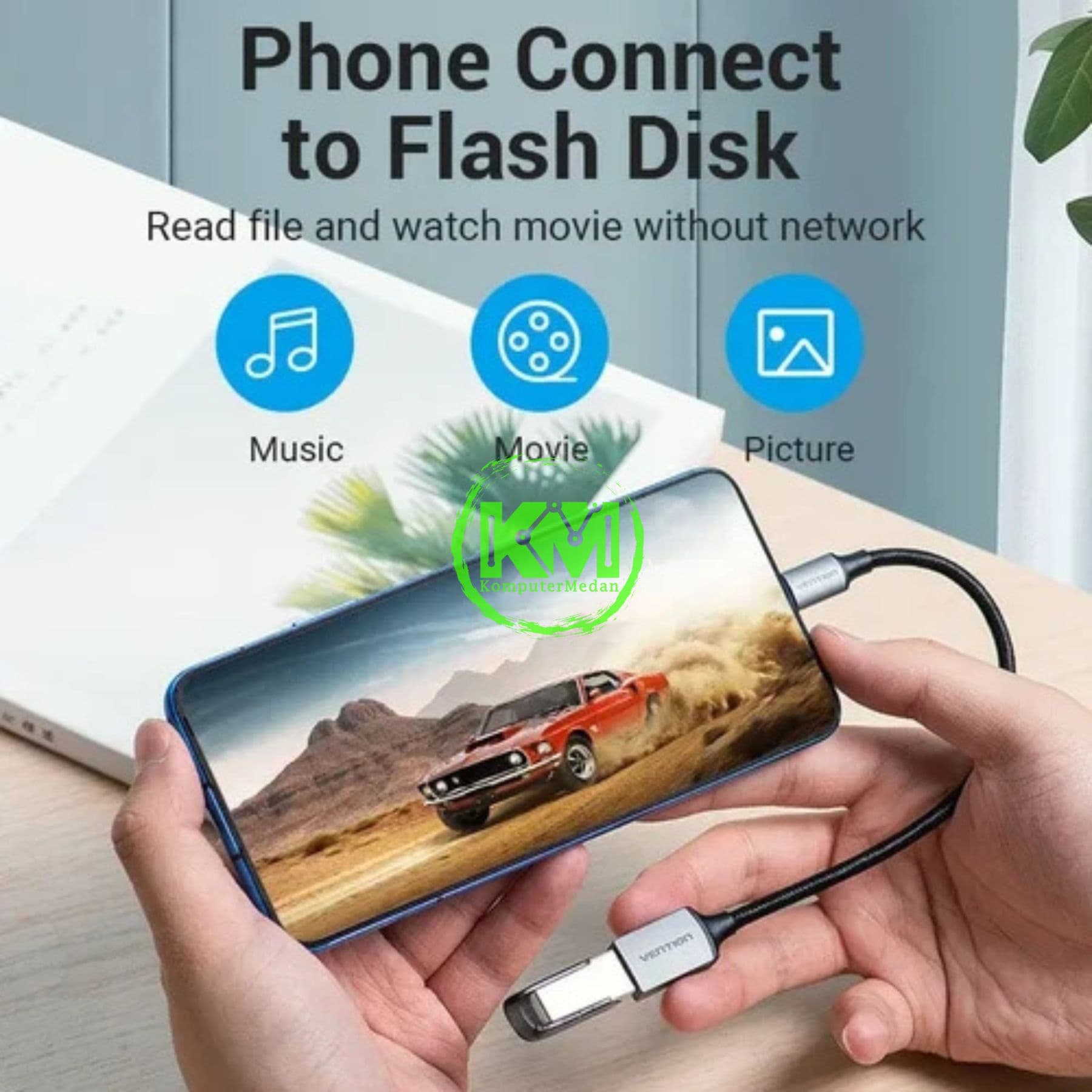VENTION USB 3.0 C MALE TO A FEMALE OTG CABLE 0.15M GRAY ALUMINUM ALLOY TYPE (CCXHB) - NP - Image 3