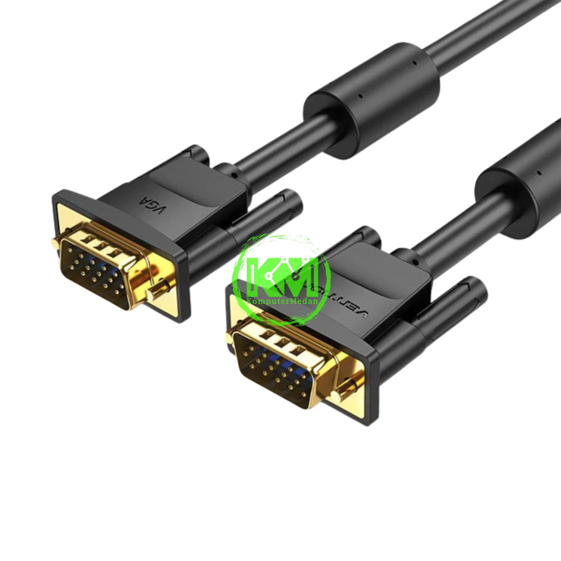 VENTION VGA (3+6) MALE TO MALE CABLE WITH FERRITE CORES 10M BLACK (DAEBL) -NP - Image 1