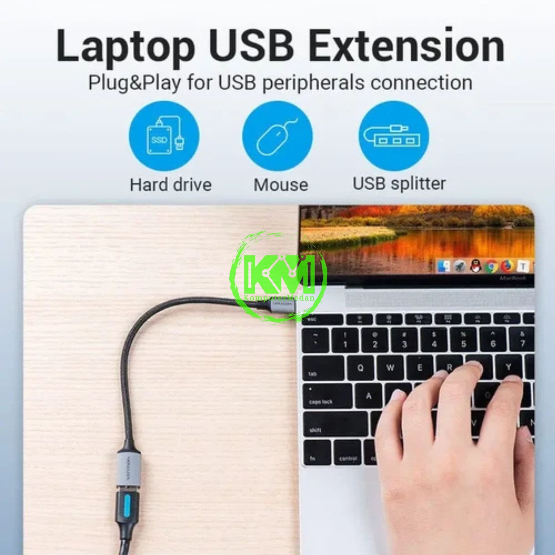 VENTION USB 3.0 C MALE TO A FEMALE OTG CABLE 0.15M GRAY ALUMINUM ALLOY TYPE (CCXHB) - NP - Image 4