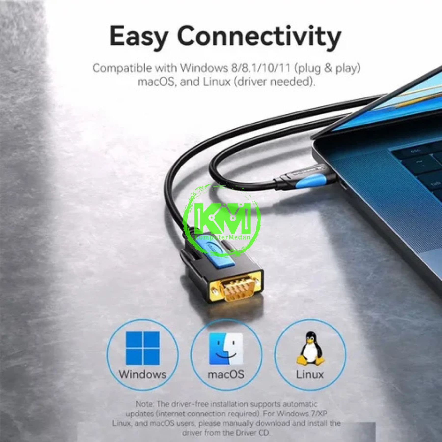 VENTION USB TO RS232 SERIAL ADAPTER BLACK 2M (VAS-C02-B200) - NP - Image 3