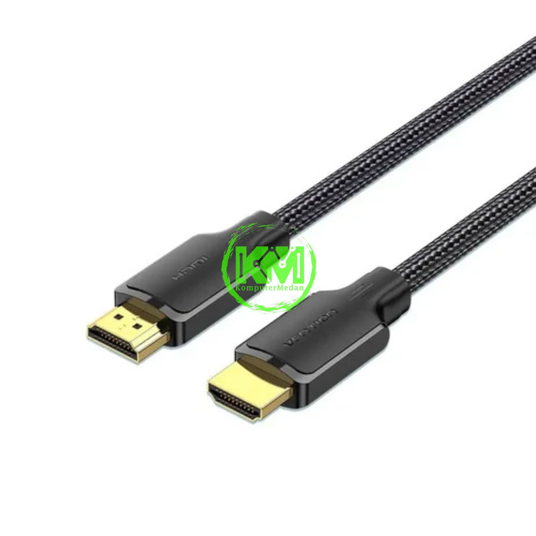VENTION COTTON BRAIDED 4K HDMI MALE TO MALE CABLE 5M BLACK (ALLBJ) - NP - Image 2