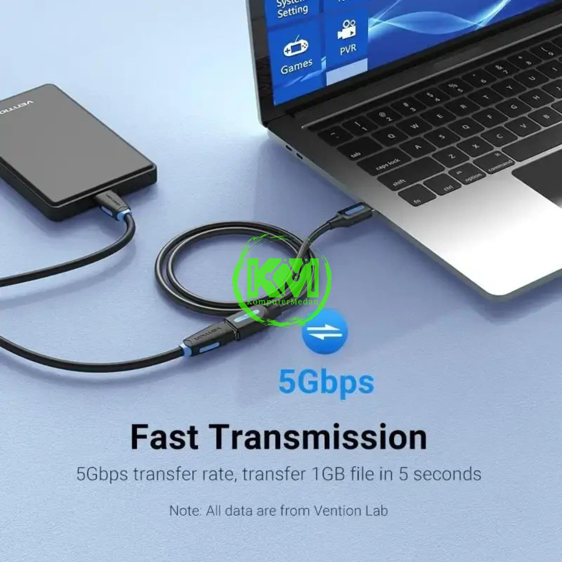 VENTION USB 3.0 MALE TO A FEMALE EXTENSION CABLE 2M BLACK PVC TYPE (CBHBH) - NP - Image 3