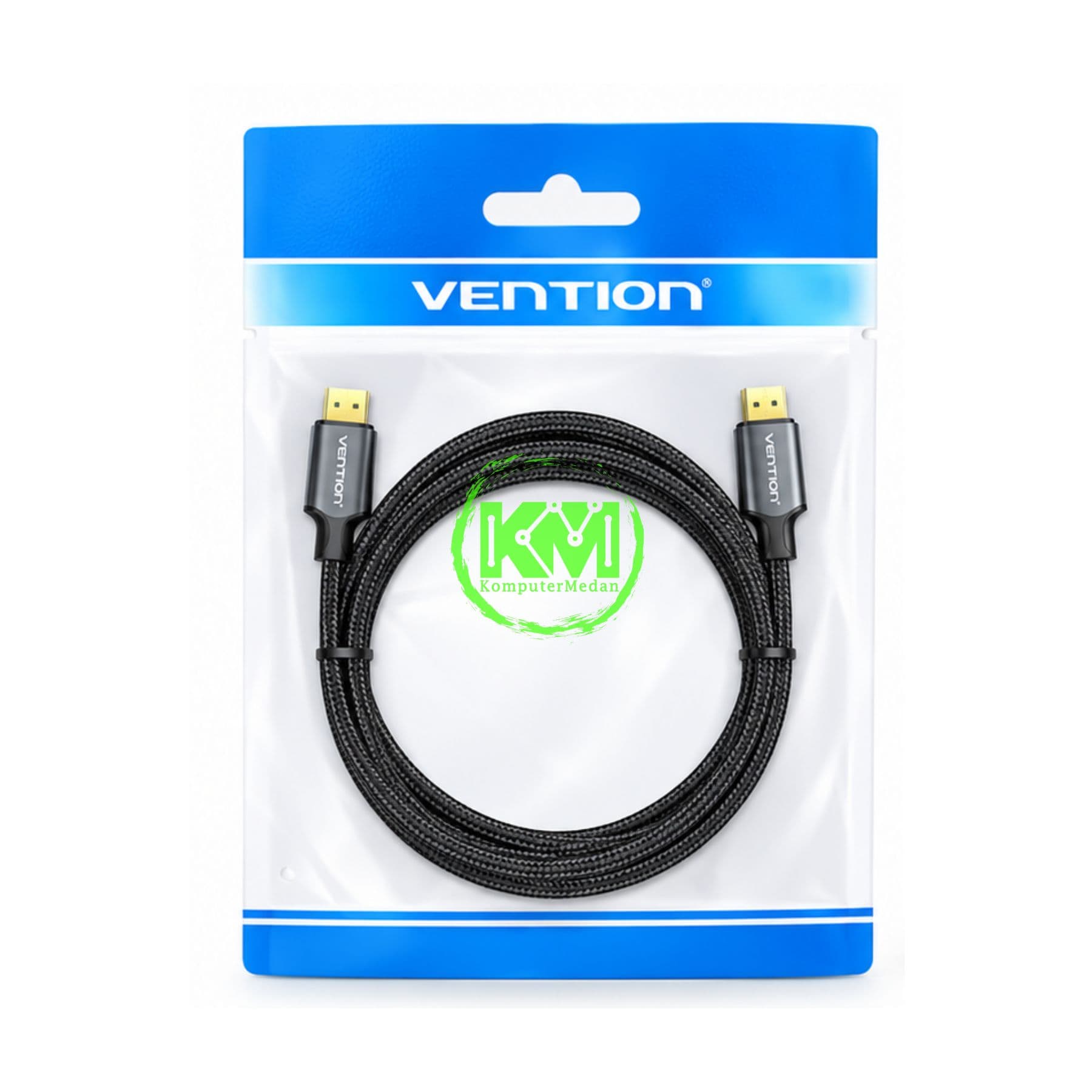 VENTION COTTON BRAIDED 4K HDMI MALE TO MALE CABLE 2M BLACK (ALLBH) - NP - Image 1