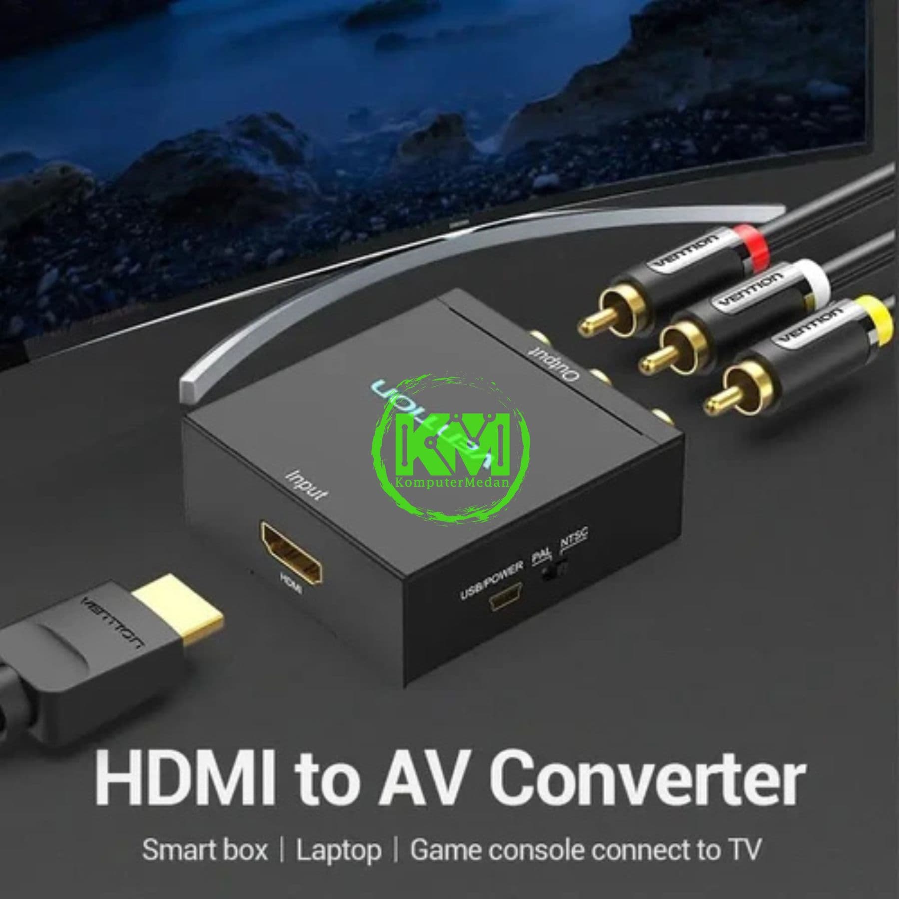 VENTION HDMI TO RCA CONVERTER BLACK METAL TYPE (AEEB0) - Image 3