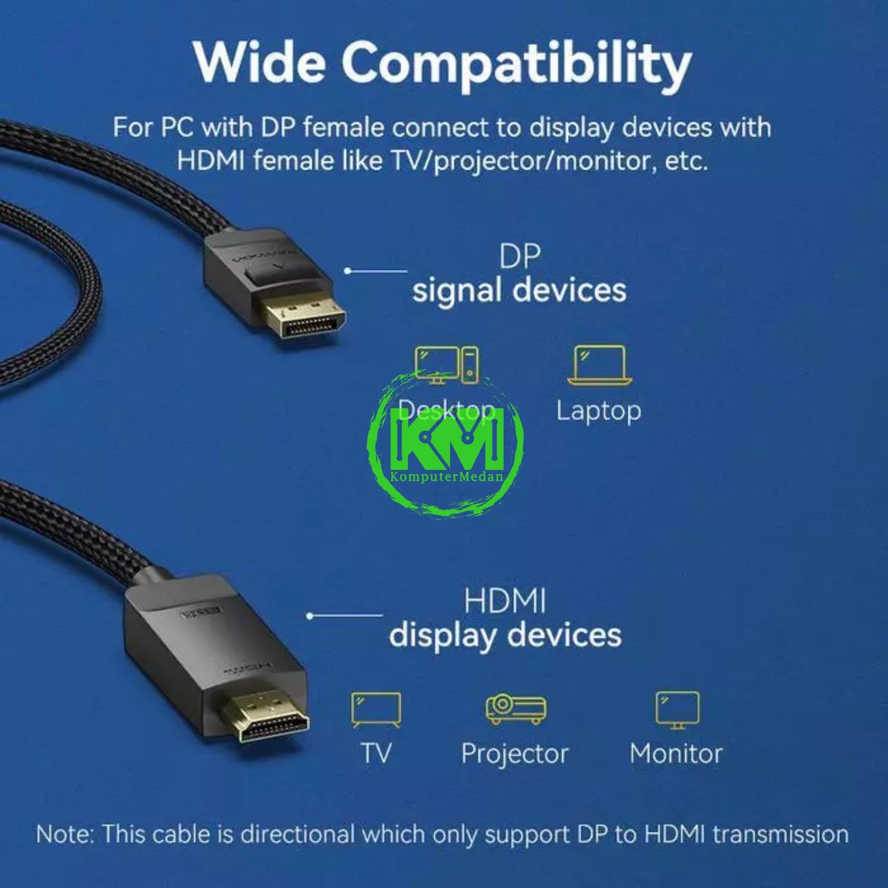 VENTION DP TO HDMI CABLE 3M BLACK (HADMI) - NP - Image 4
