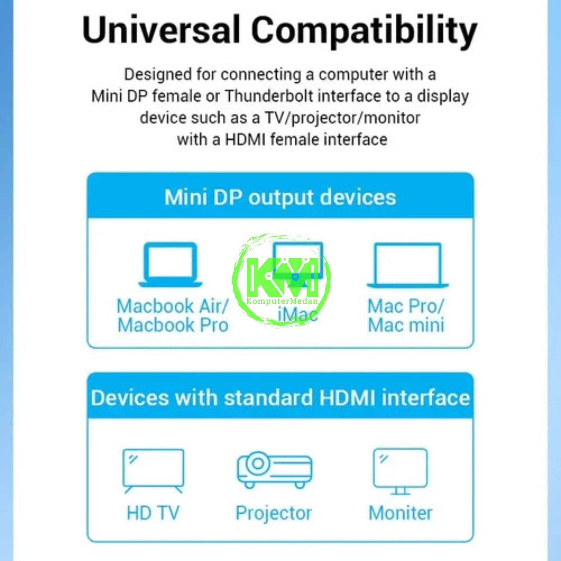 VENTION 4K MINI DISPLAYPORT TO HDMI CABLE 2M BLACK (HAHBH) - NP - Image 3