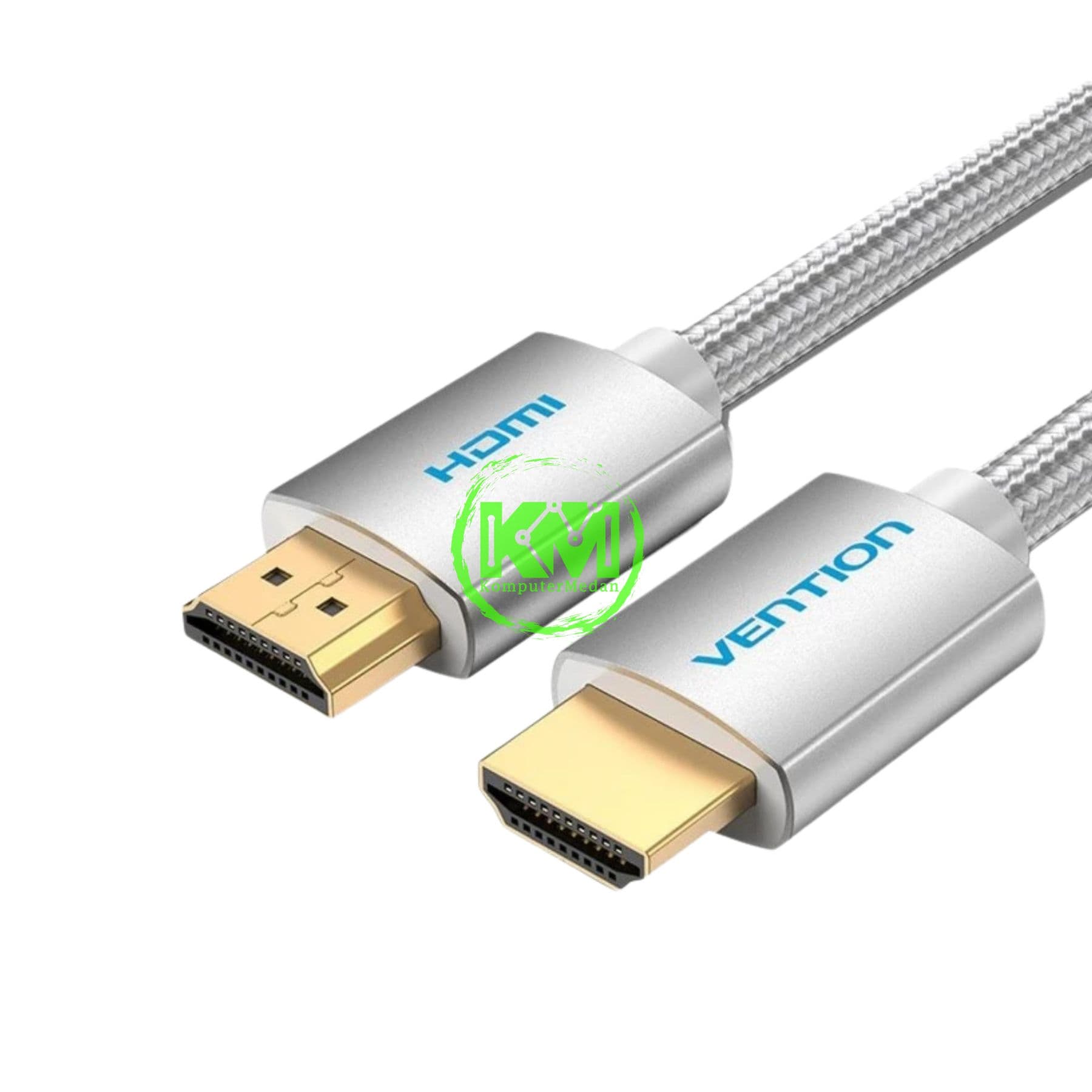 VENTION COTTON BRAIDED HDMI CABLE 3M SILVERY METAL TYPE (AABII) -NP
