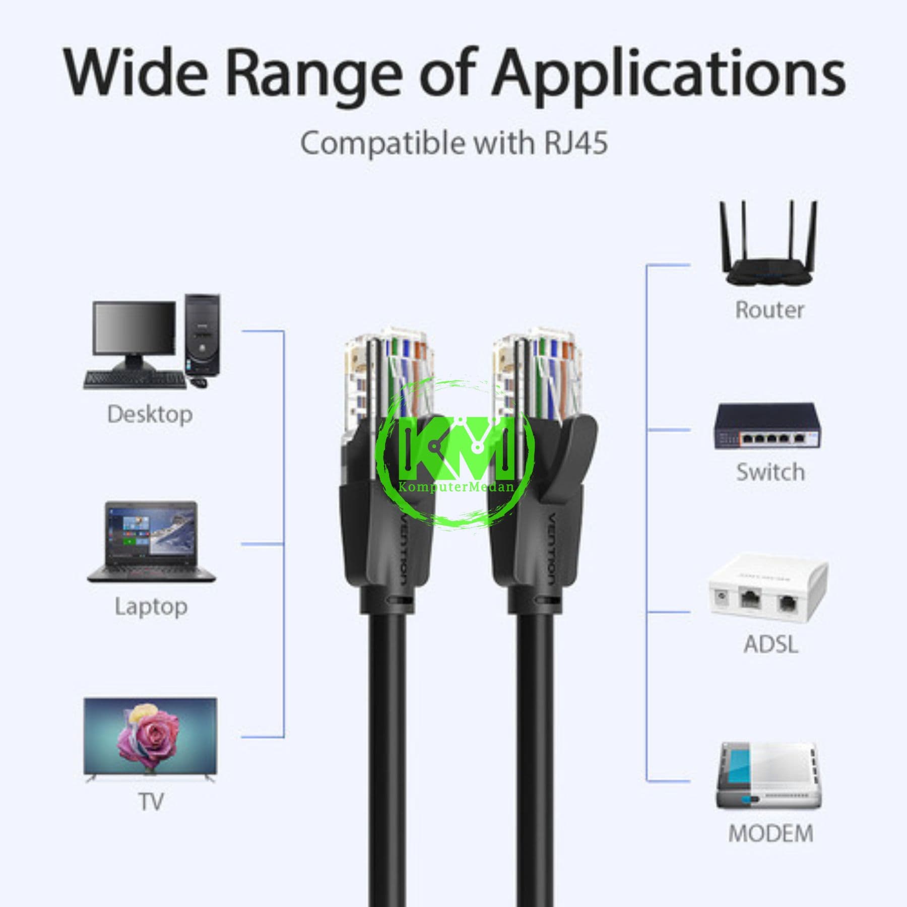 VENTION CAT6 UTP PATCH CABLE 15M BLACK (IBEBN) - NP - Image 3