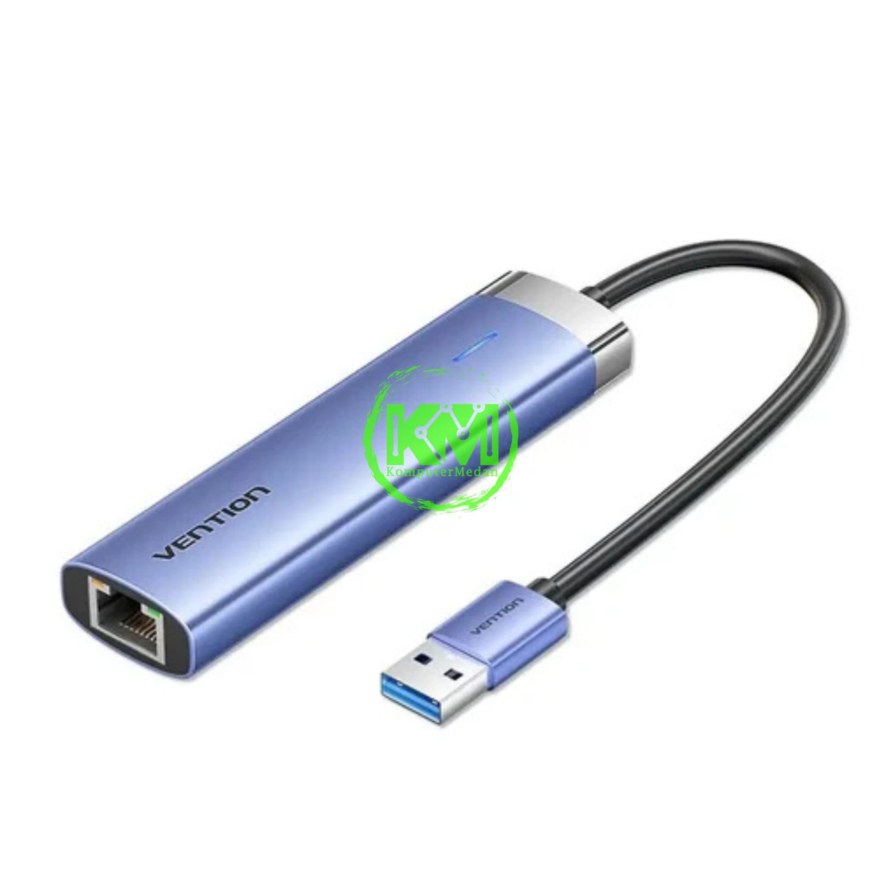 VENTION 5 IN 1 USB 3.0 TO USB 3.0 X 3/RJ45/USB-C HUB 0.15M BLUE ALUMINUM ALLOY TYPE (TGFSB) - NP - Image 2