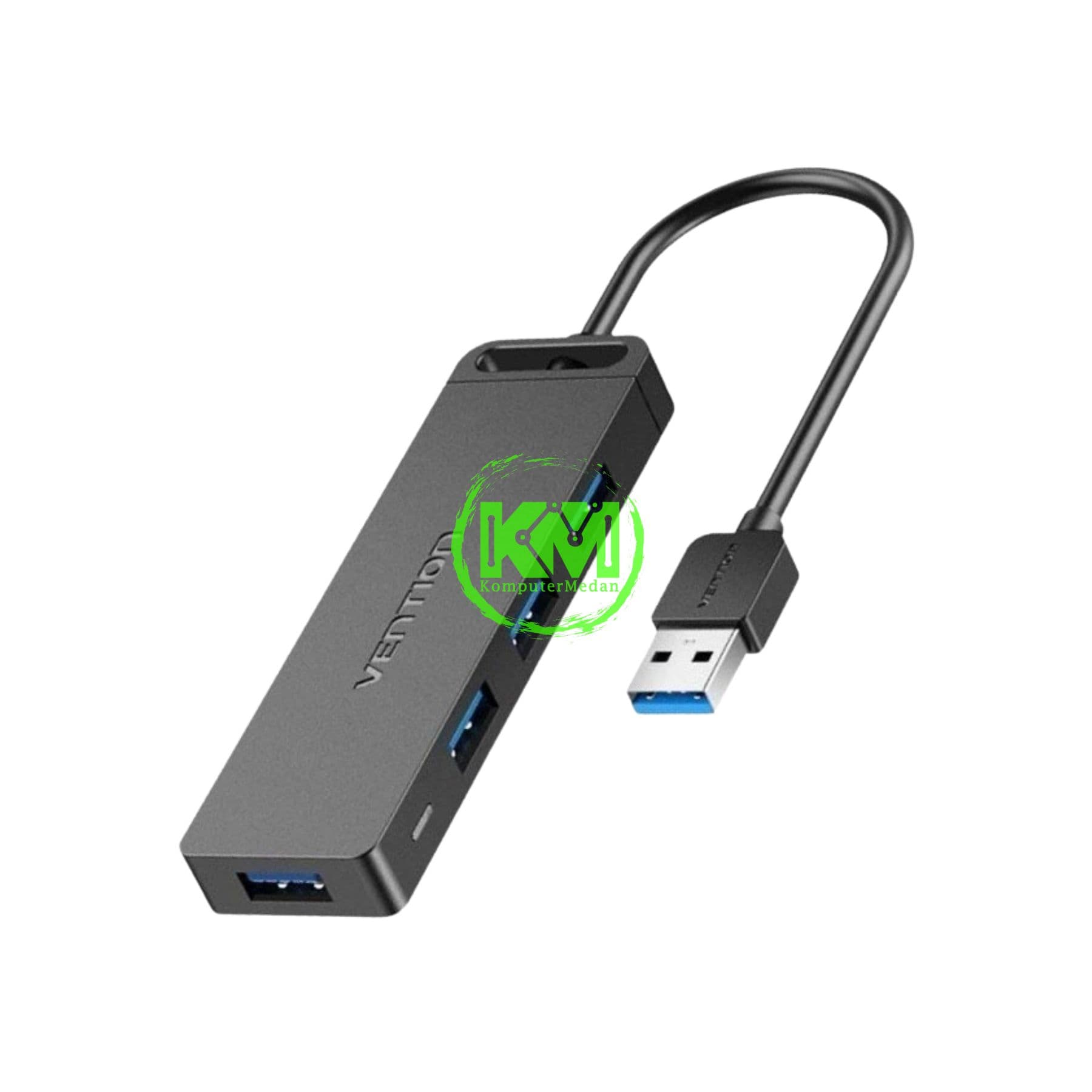 VENTION 4-PORT USB 3.0 HUB WITH POWER SUPPLY 0.15M BLACK (CHLBB-SCB) - NP - Image 1