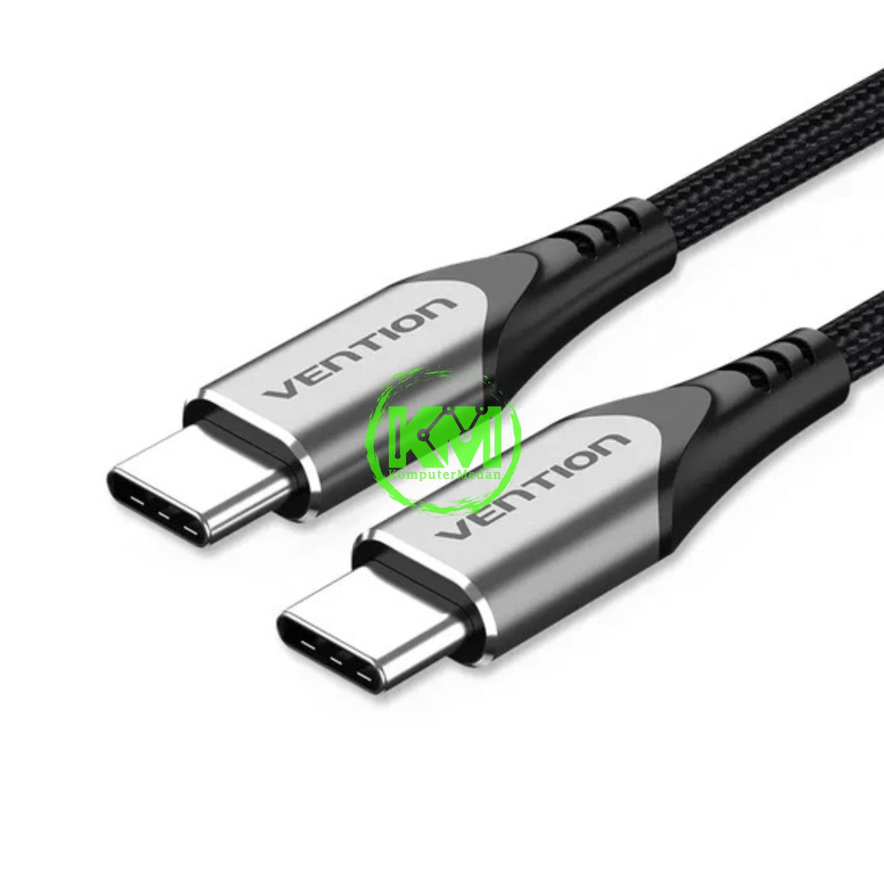 VENTION USB 2.0 C MALE TO C MALE 5A CABLE 1M GRAY ALUMINUM ALLOY TYPE (TAEHF) - NP