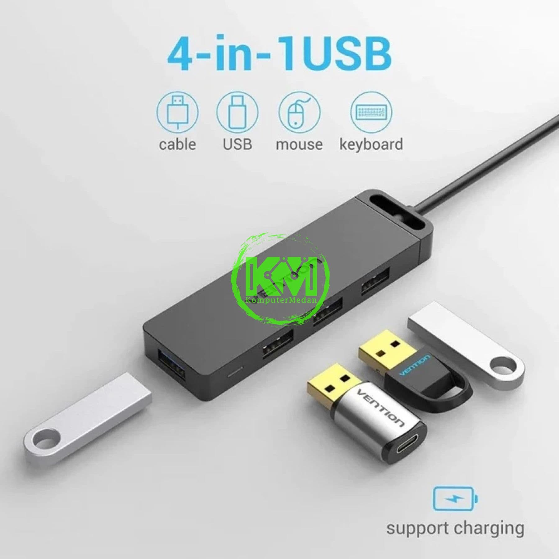 VENTION 4-PORT USB 3.0 HUB WITH POWER SUPPLY 0.15M BLACK (CHLBB-SCB) - NP - Image 7