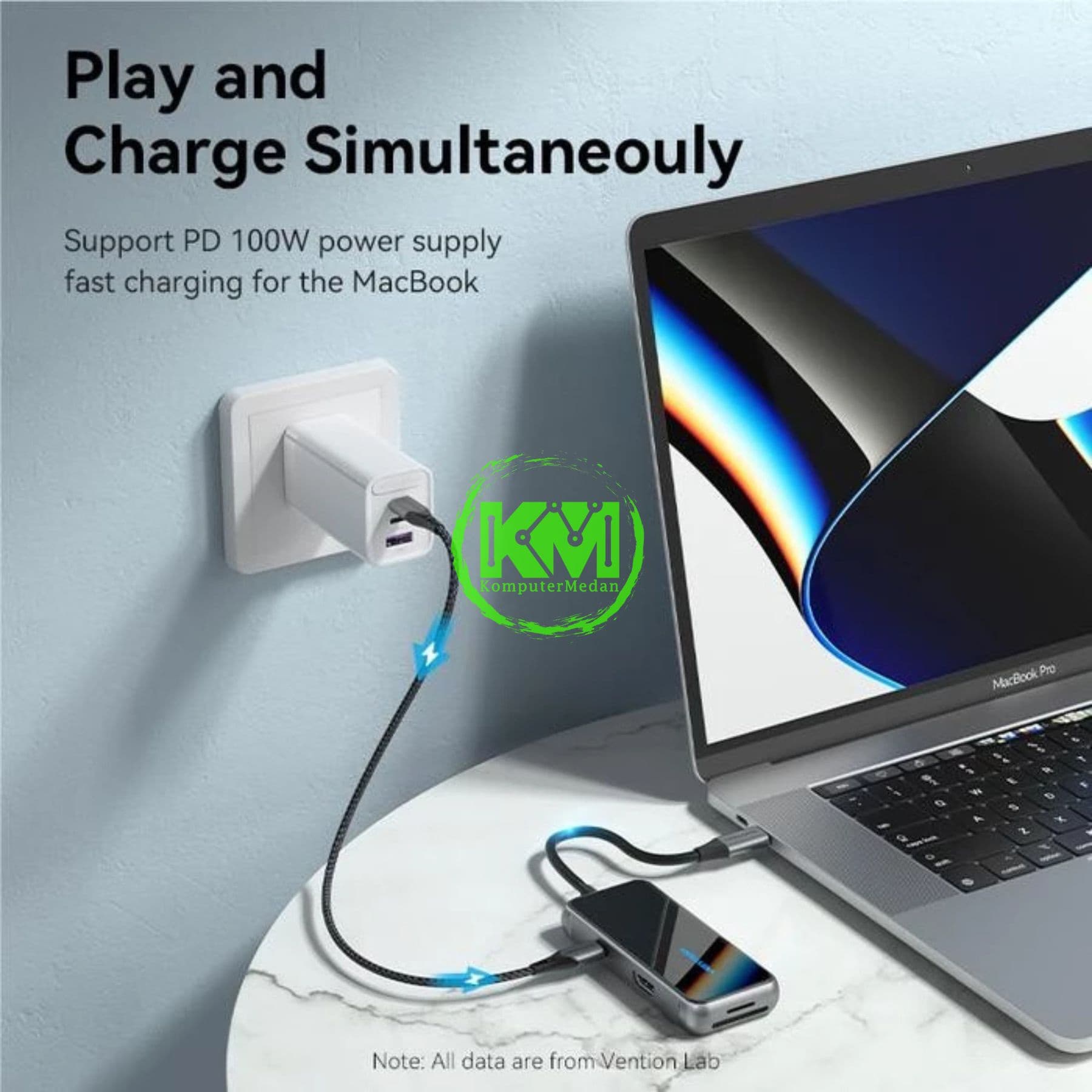 VENTION 7 IN 1 HUB USB-C TO HDMI/USB 3.0X3/SD/TF/PD DOCKING STATION 0.15M GRAY MIRRORED SURFACE TYPE (TFMHB) - NP - Image 2